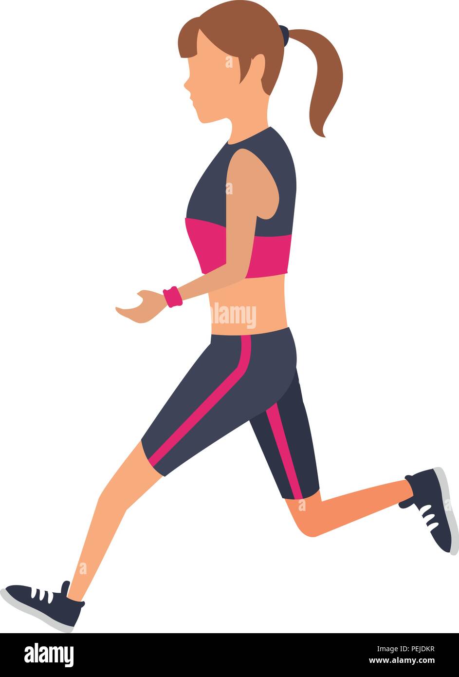 Fitness woman running Stock Vector Image & Art - Alamy