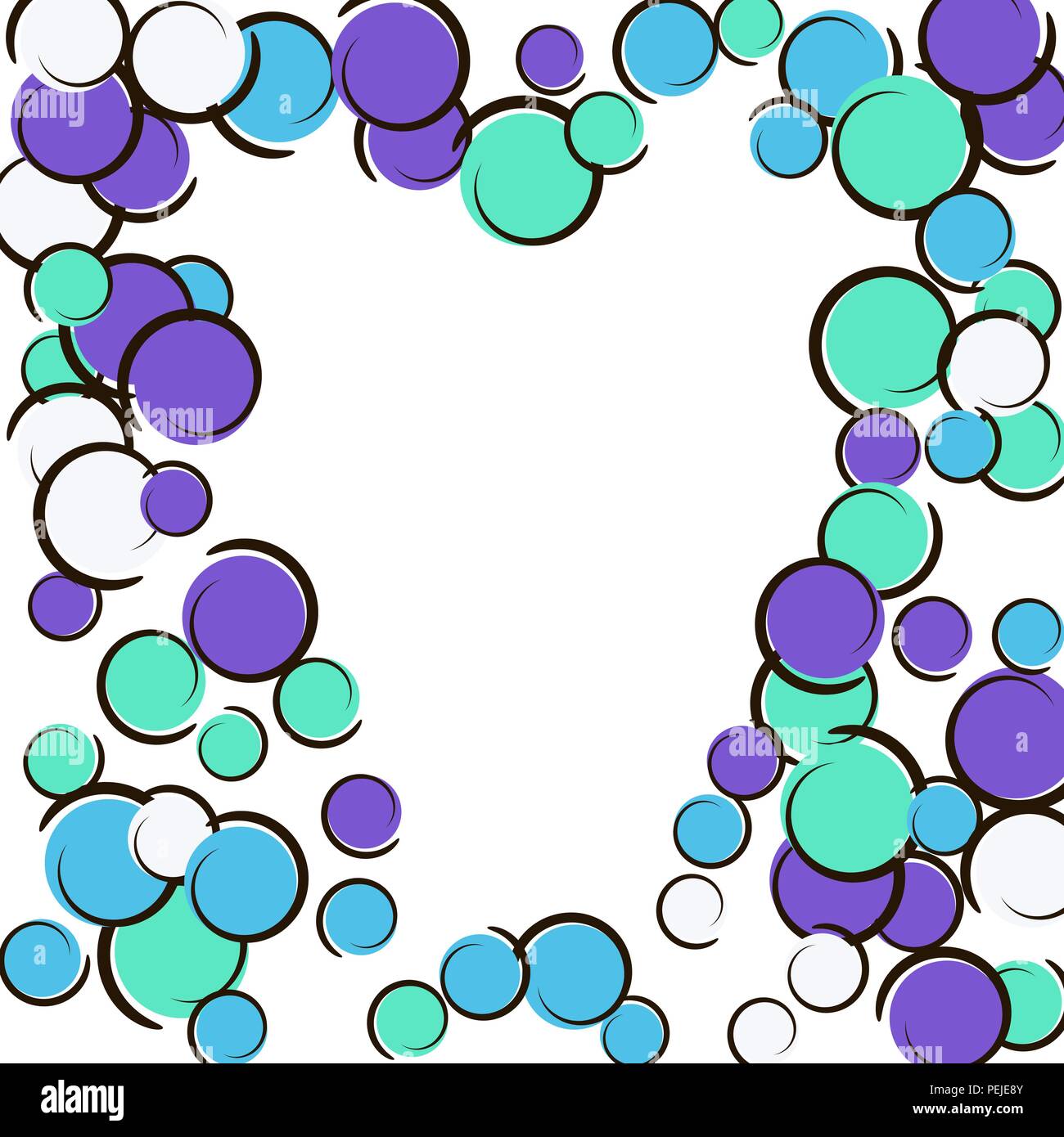 Heart dots frame with pop art confetti background. Stock Vector