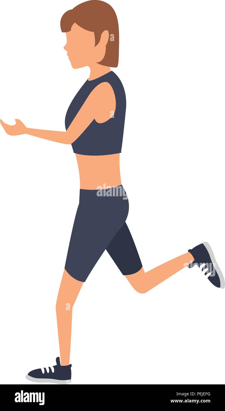Fitness woman running Stock Vector Image & Art - Alamy