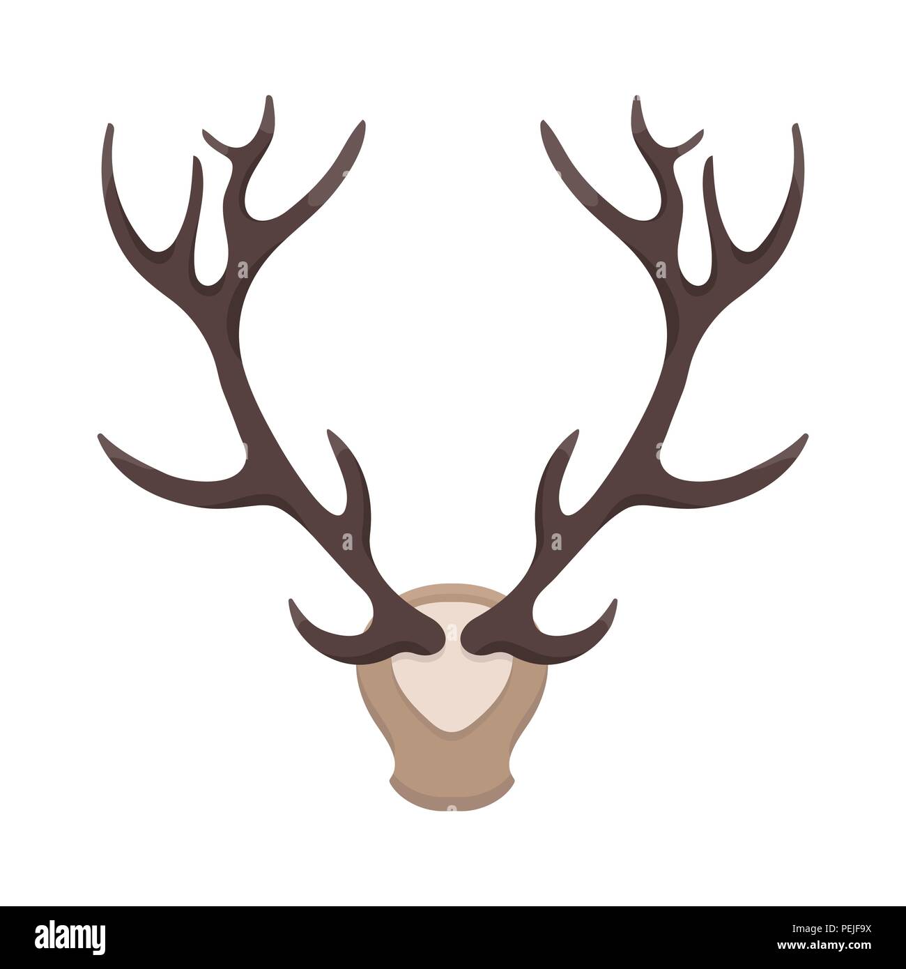 Deer antlers horns icon in cartoon style isolated on white background ...