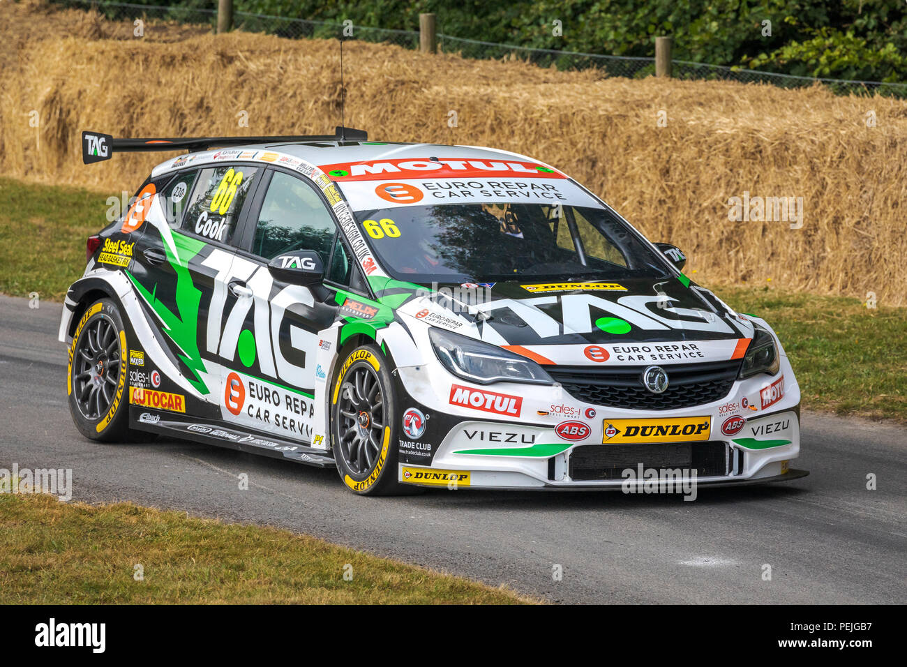 2018 Vauxhall Astra BTCC entrant with driver Josh Cook at the 2018 Goodwood Festival of Speed, Sussex, UK. Stock Photo