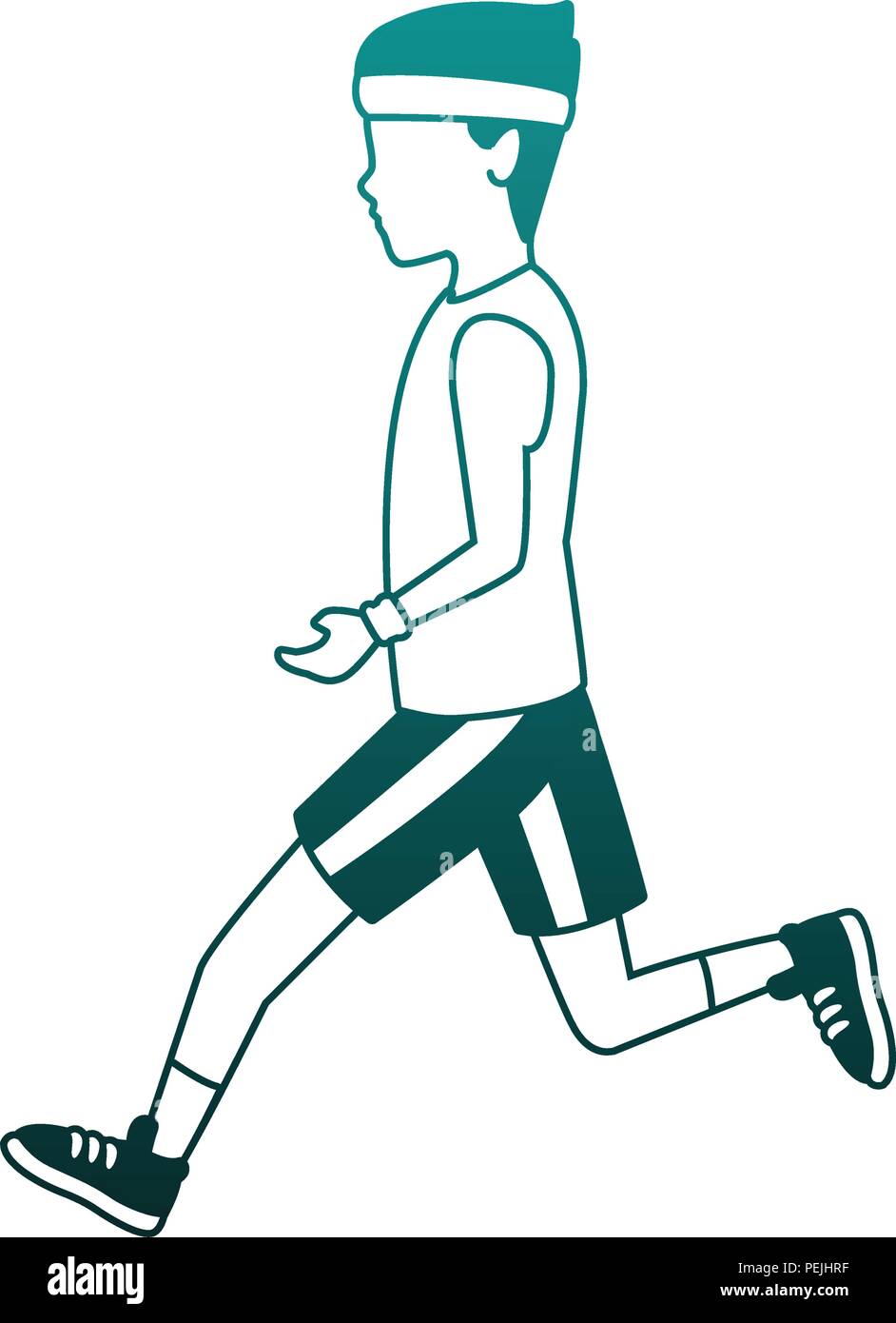 Fitness man running in blue lines Stock Vector Image & Art - Alamy