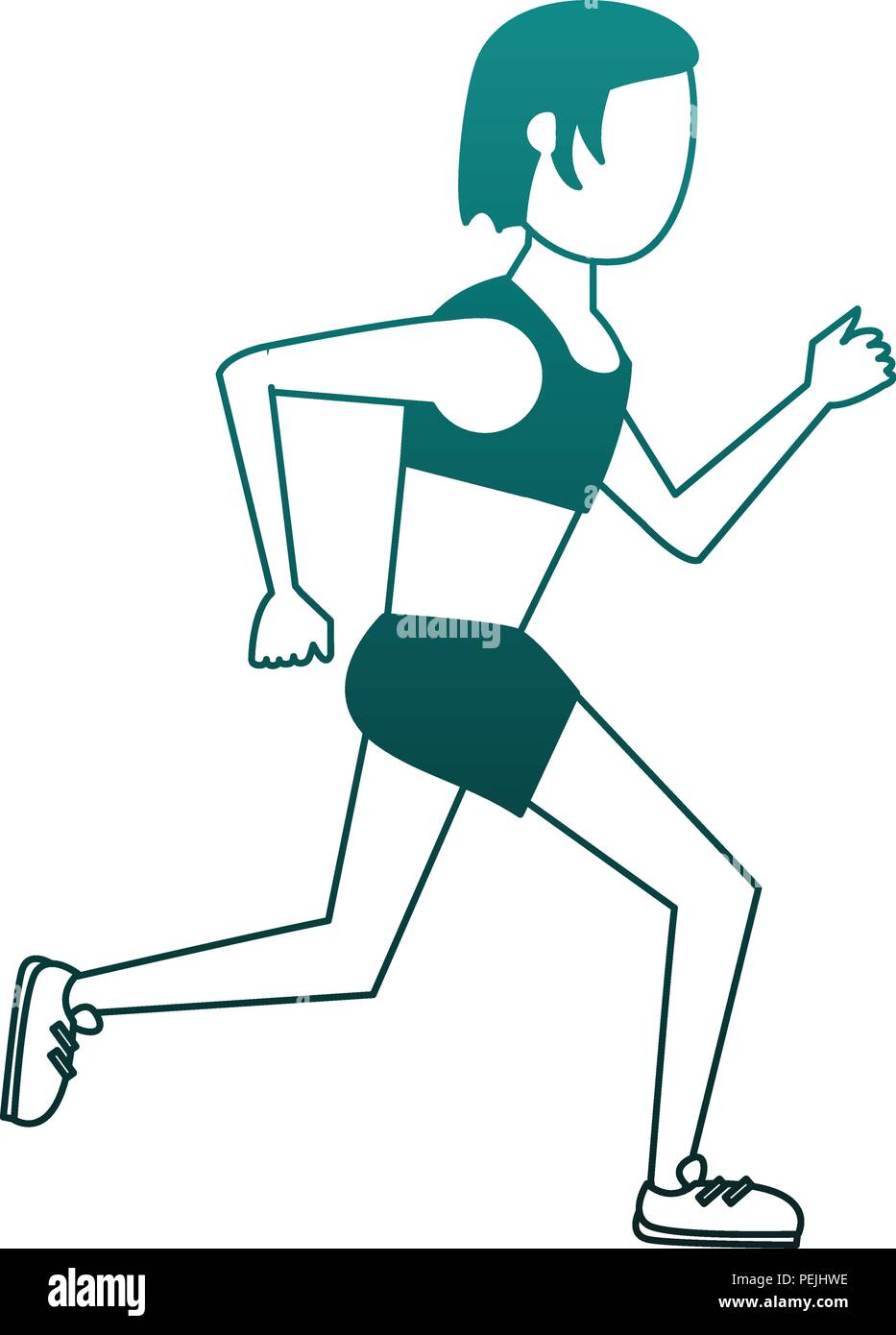 Fitness woman running in blue lines Stock Vector Image & Art - Alamy