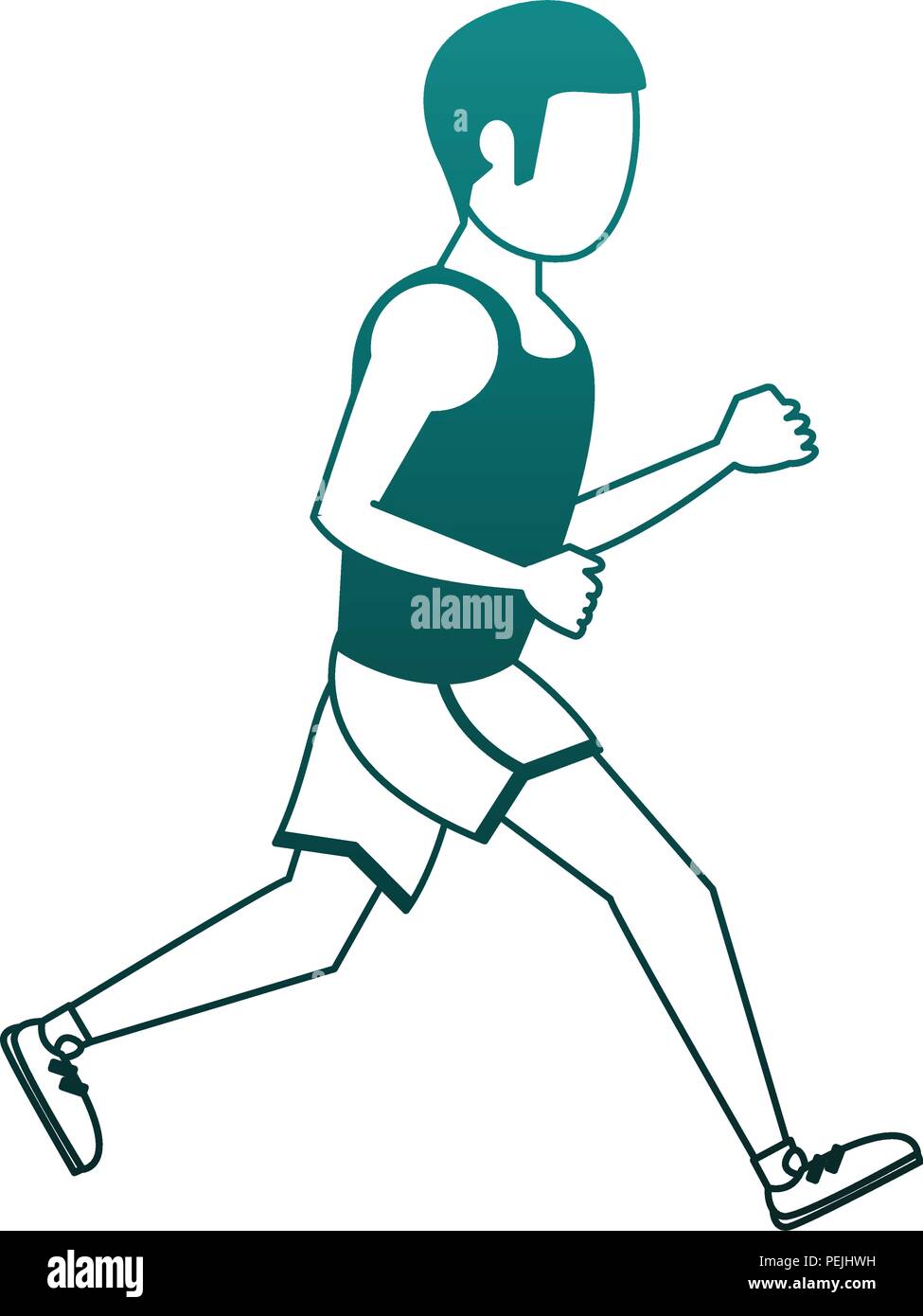 Fitness man running in blue lines Stock Vector Image & Art - Alamy