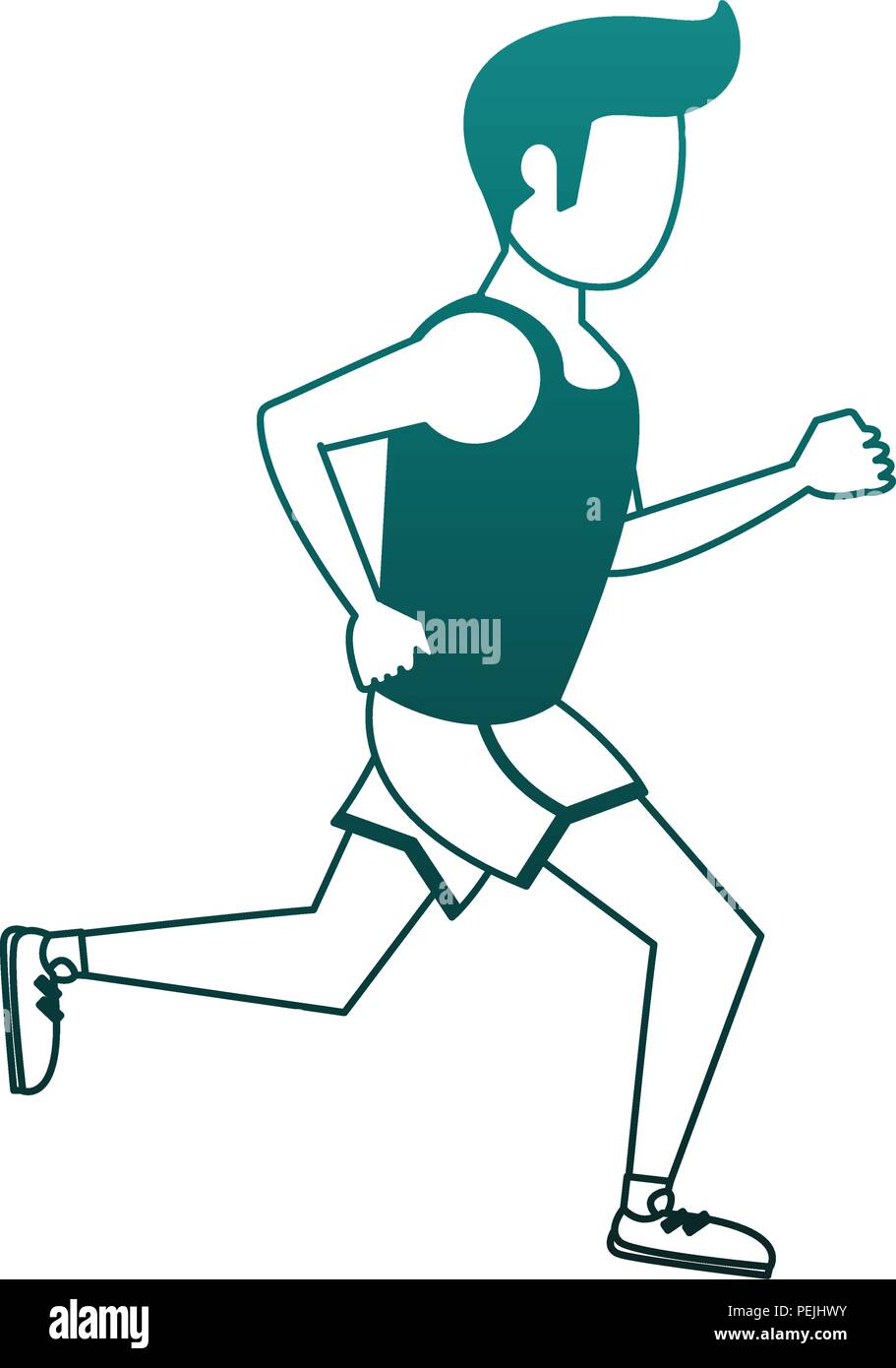 Fitness man running in blue lines Stock Vector Image & Art - Alamy