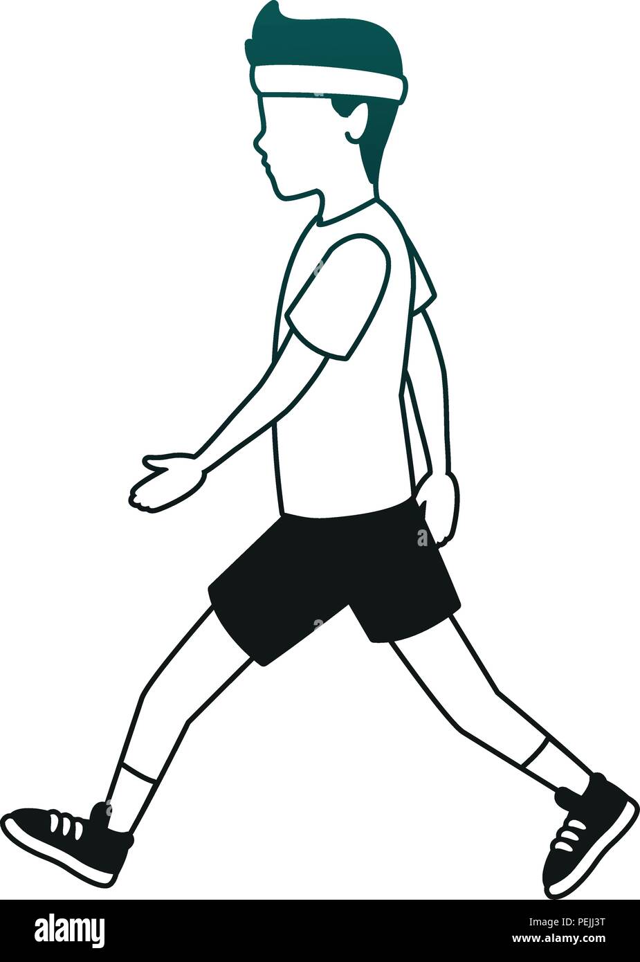 Fitness man running in blue lines Stock Vector Image & Art - Alamy