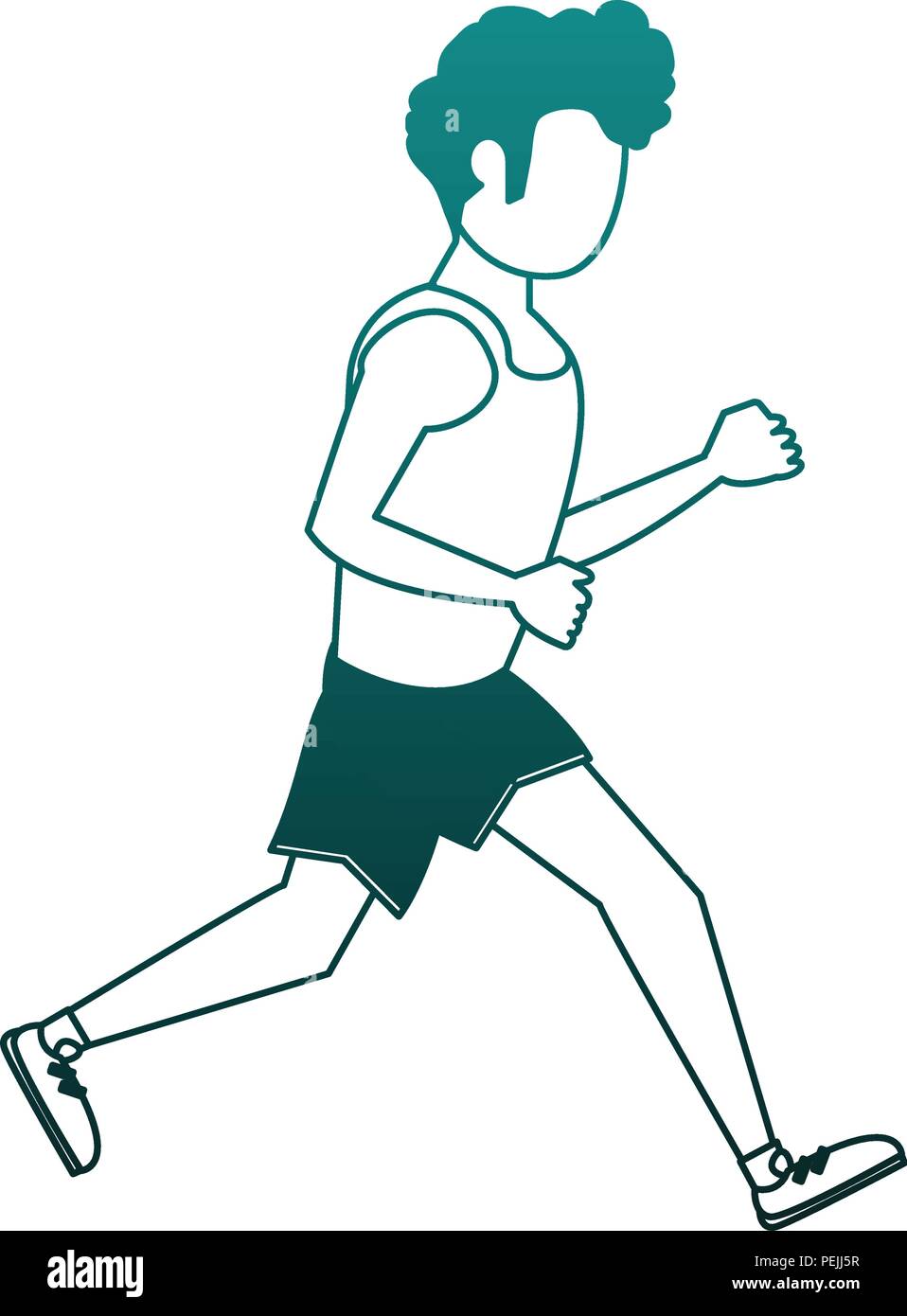 Fitness man running in blue lines Stock Vector Image & Art - Alamy