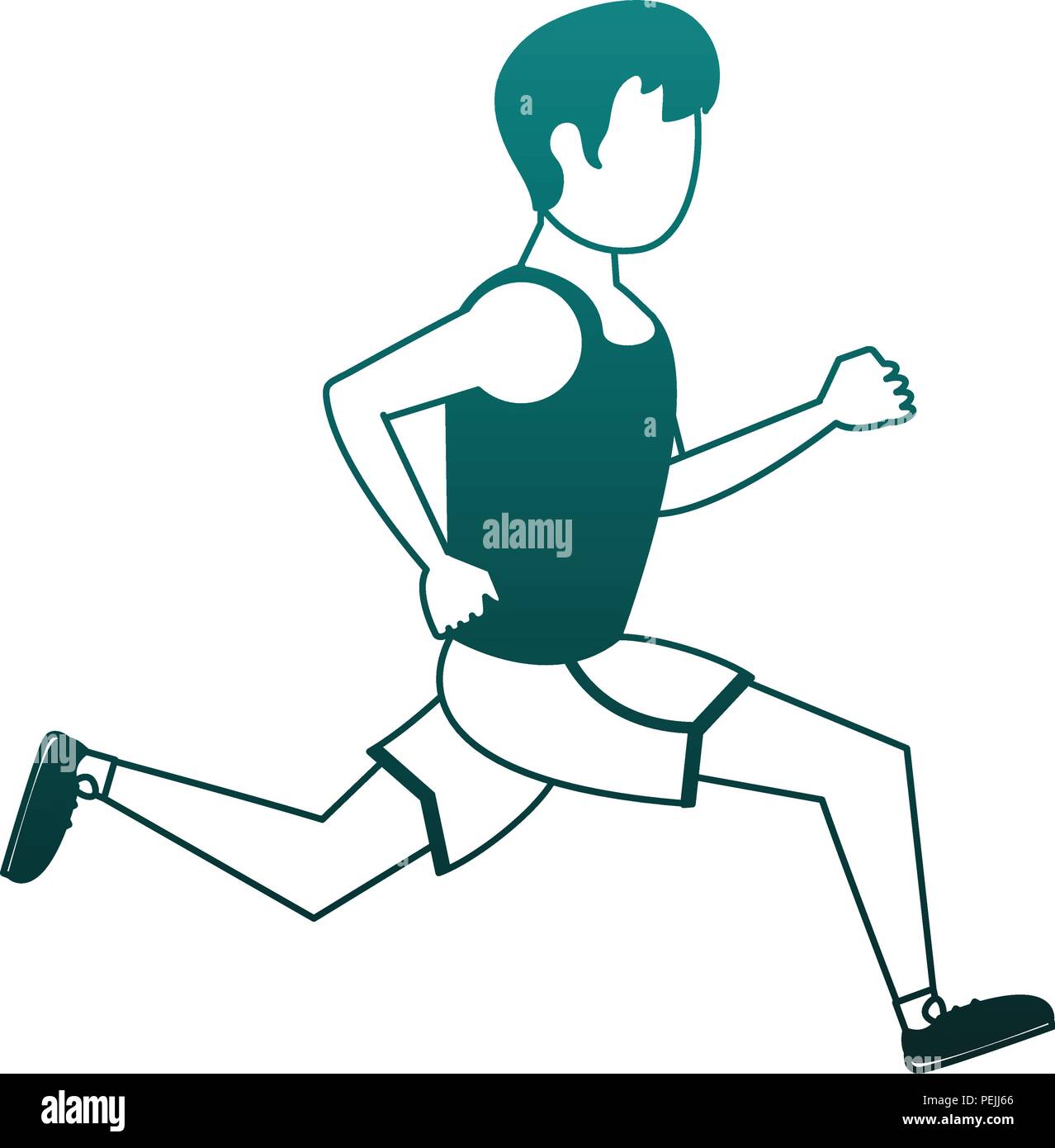 Fitness man running in blue lines Stock Vector Image & Art - Alamy