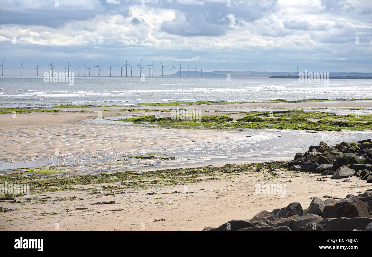 Seaton Carew Hartlepool Beach at Low tide Stock Photo Alamy