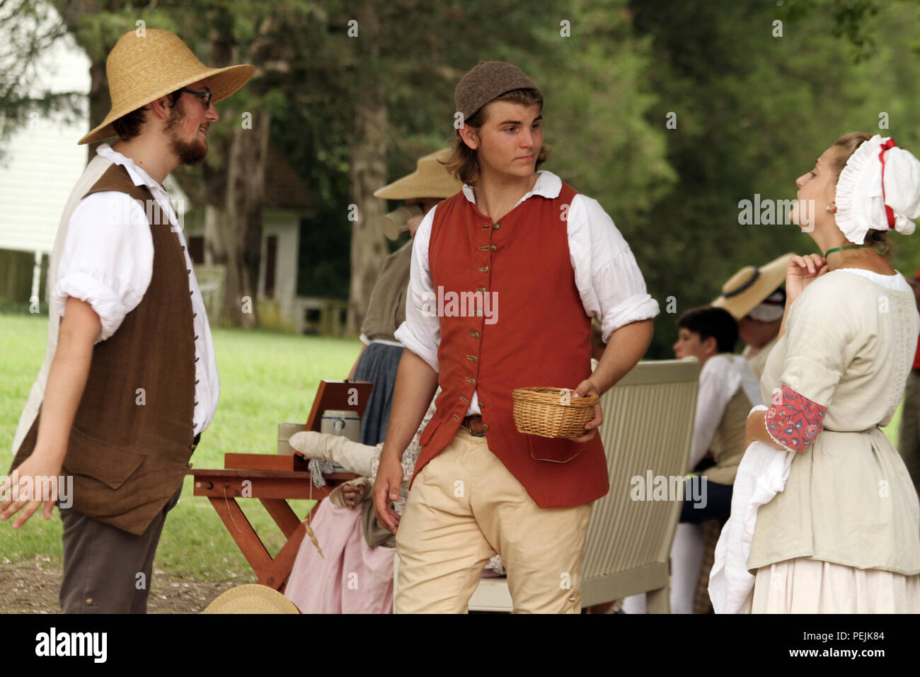 Reenactors in Colonial Williamsburg, Virginia, USA Stock Photo