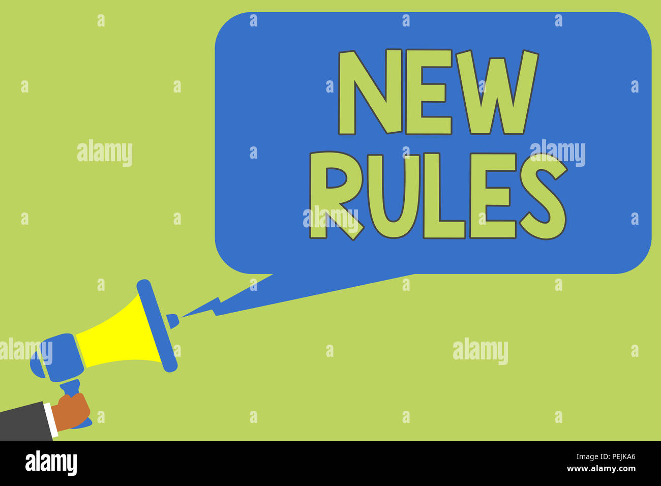 Text sign showing New Rules. Conceptual photo A state of changing an ...