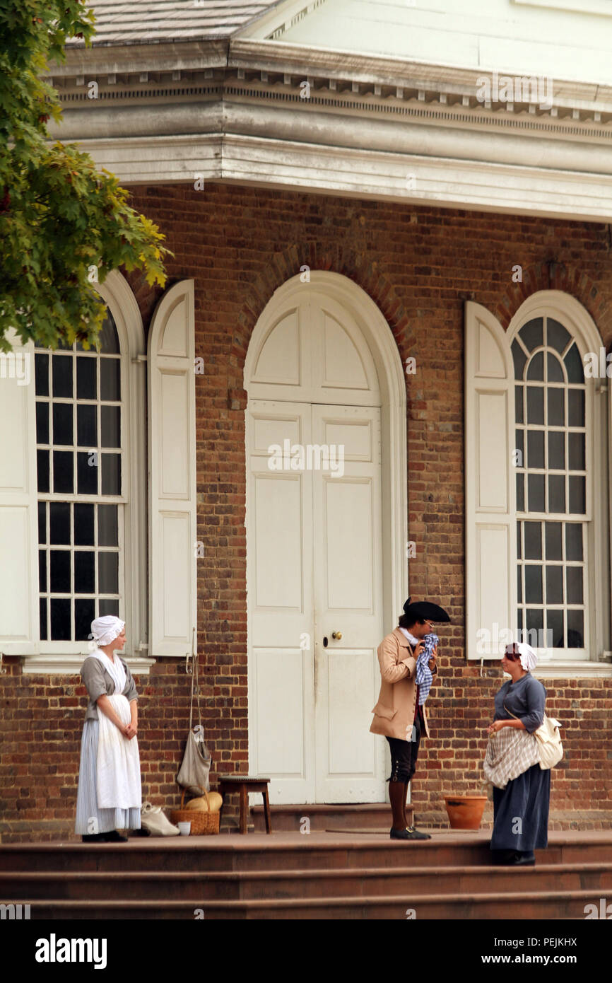 Reenactors in Colonial Williamsburg, Virginia Stock Photo