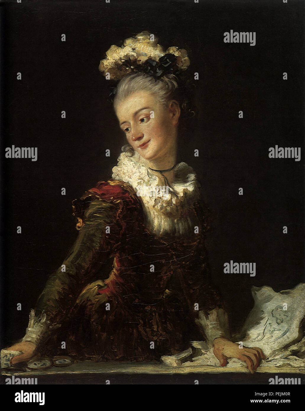 Portait of an Actress, Fragonard, Jean Honore Stock Photo