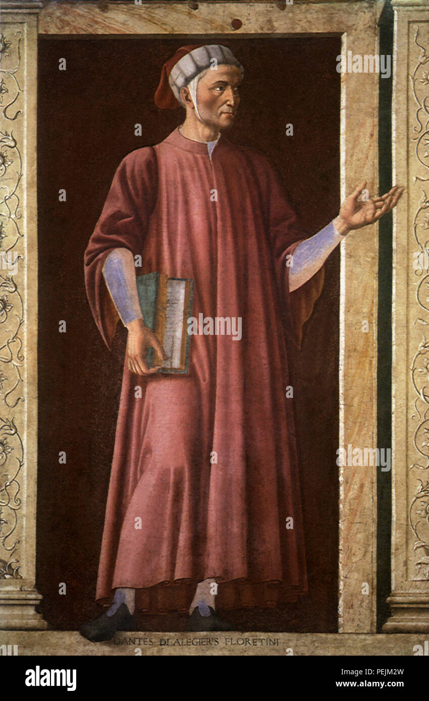 Dante 1450, Castagno, Andrea del Stock Photo