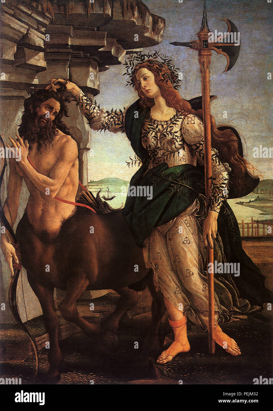 Pallas and the Centaur, Botticelli, Sandro Stock Photo