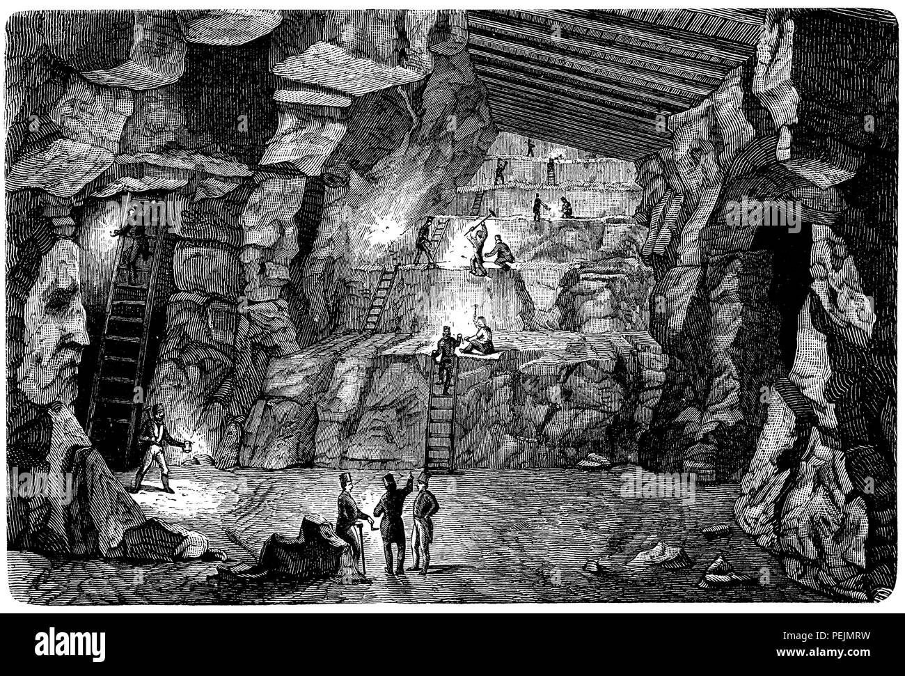 Inside of a mine: removal of a layer, Stock Photo