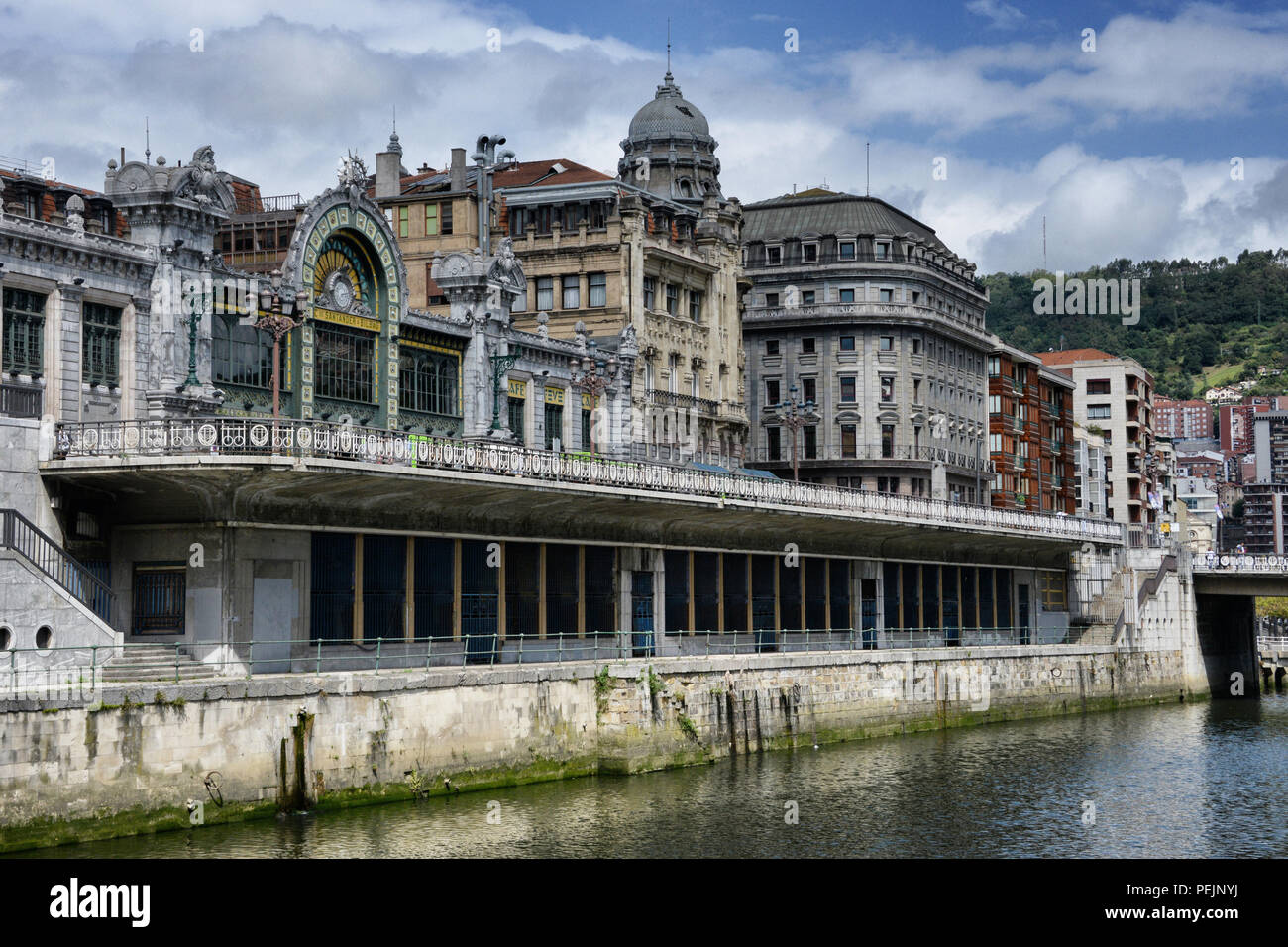 Bilbao city buildings including Abando Station, Spain Stock Photo - Alamy