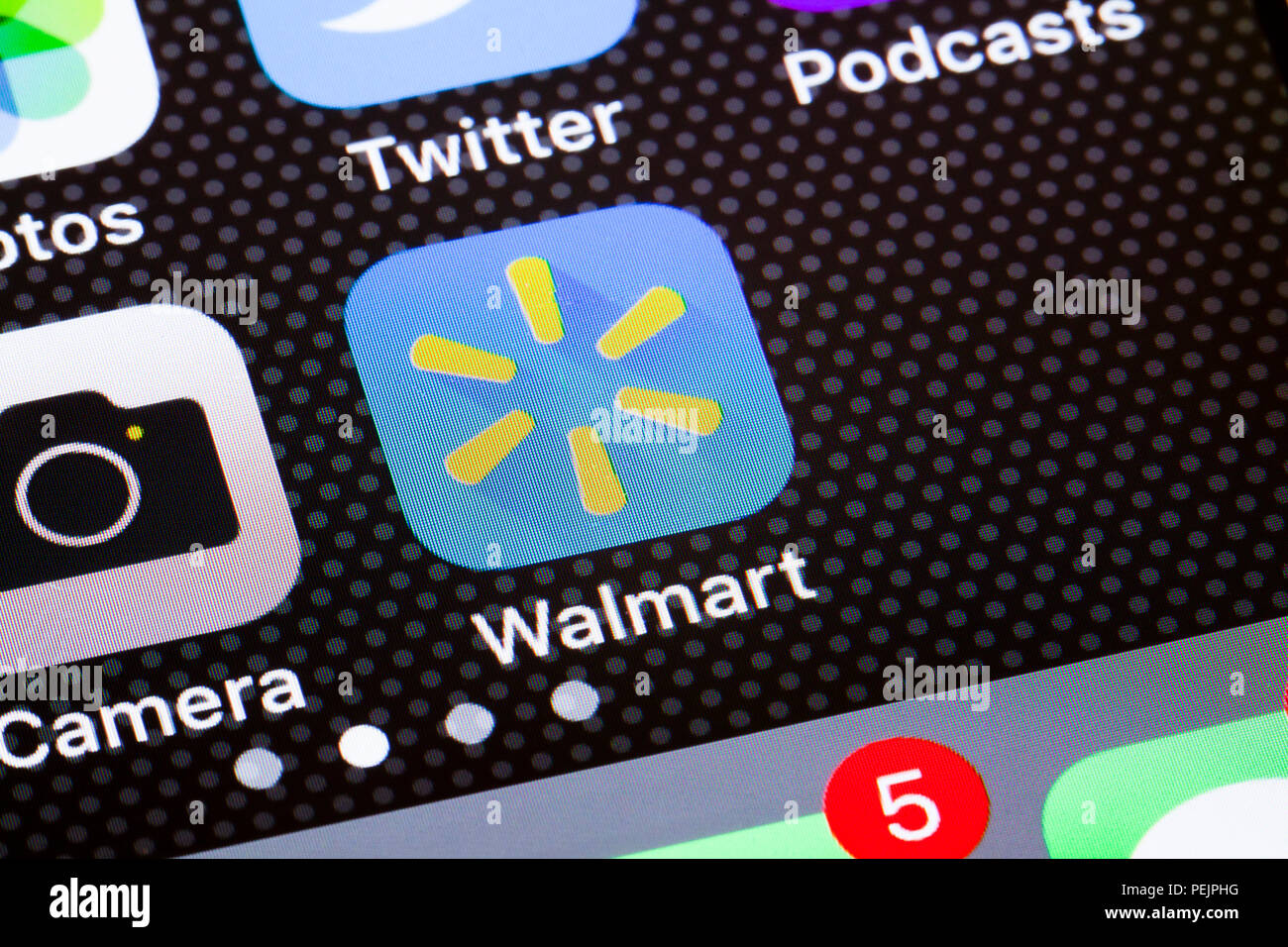 Walmart app icon on iPhone screen - USA Stock Photo