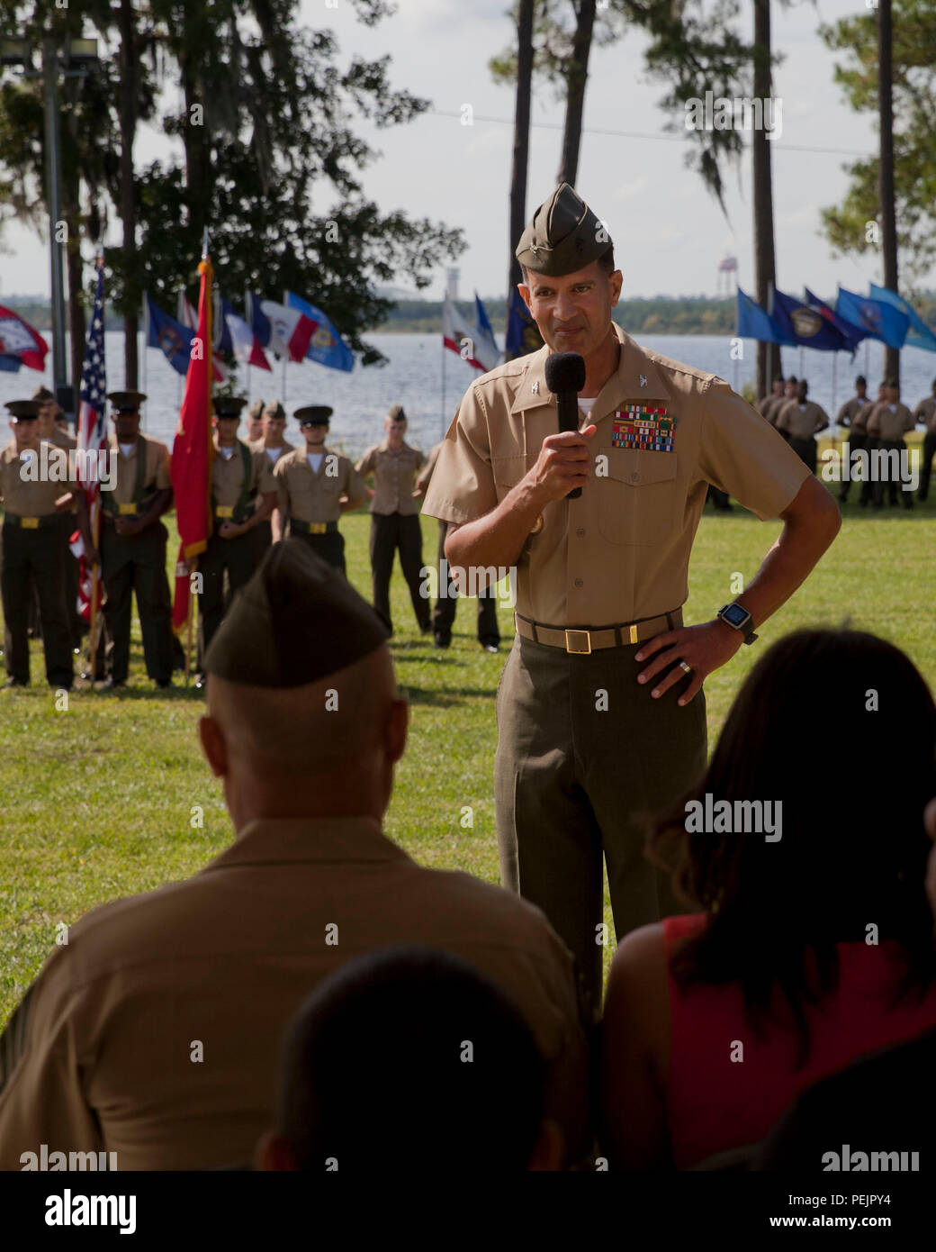 U.S. Marine Corps Colonel David E. Jones, commanding officer of Marine ...