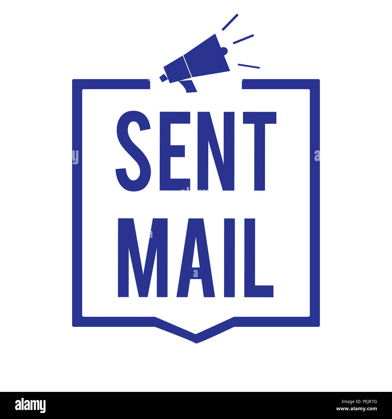 Handwriting text Sent Mail. Concept meaning Event where a letter to be