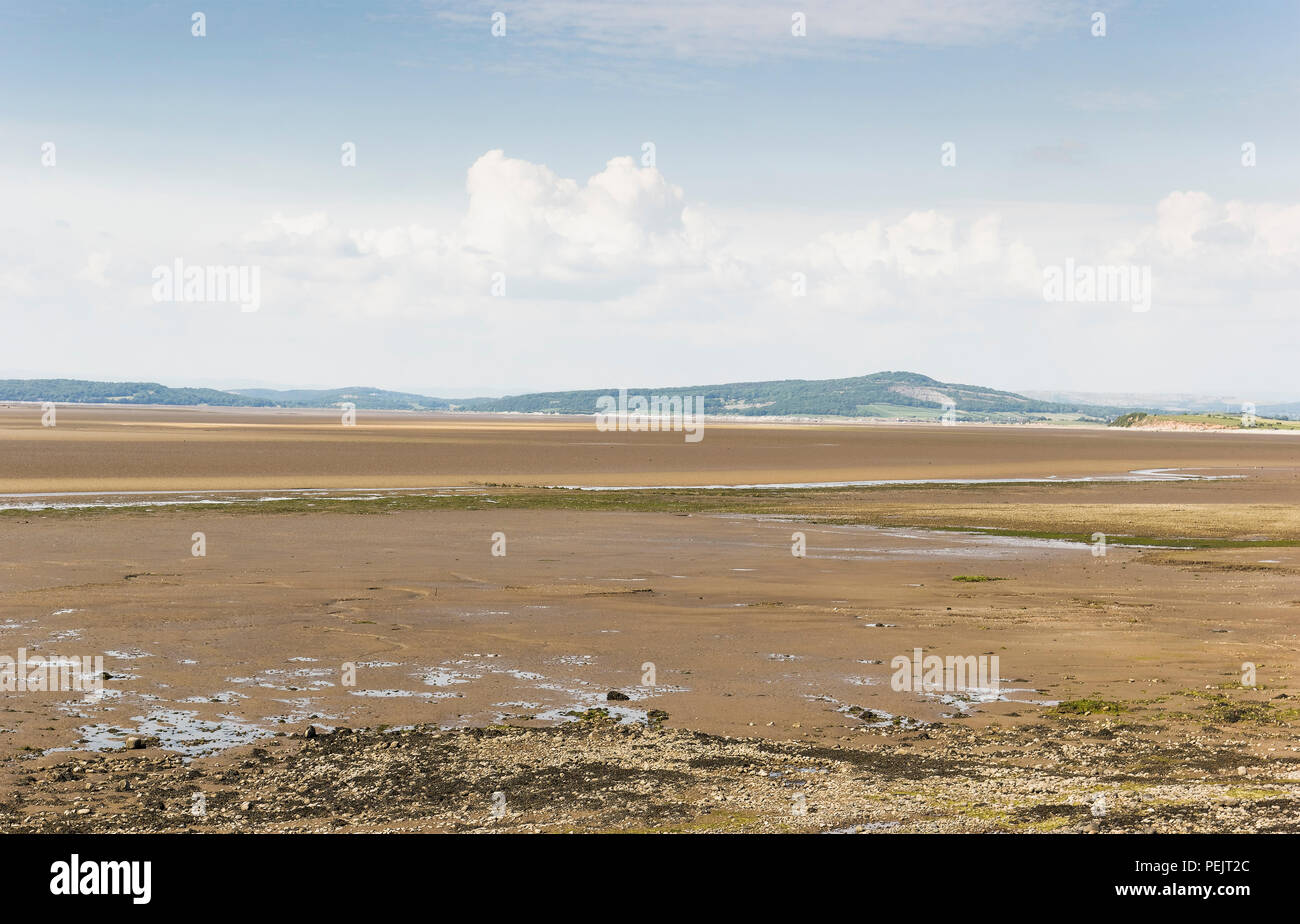 Sands at Morecambe bay at low tide, Lancaster, Lancashire, UK Stock