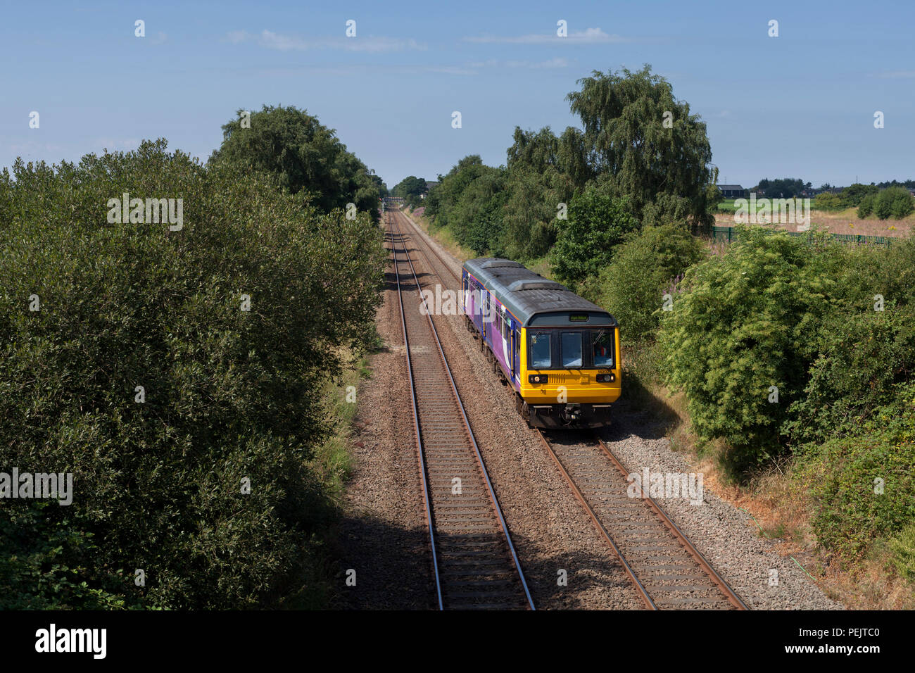 Northern rail class 142 pacer train at  Rainford on the Kirkby to Wigan railway line Stock Photo