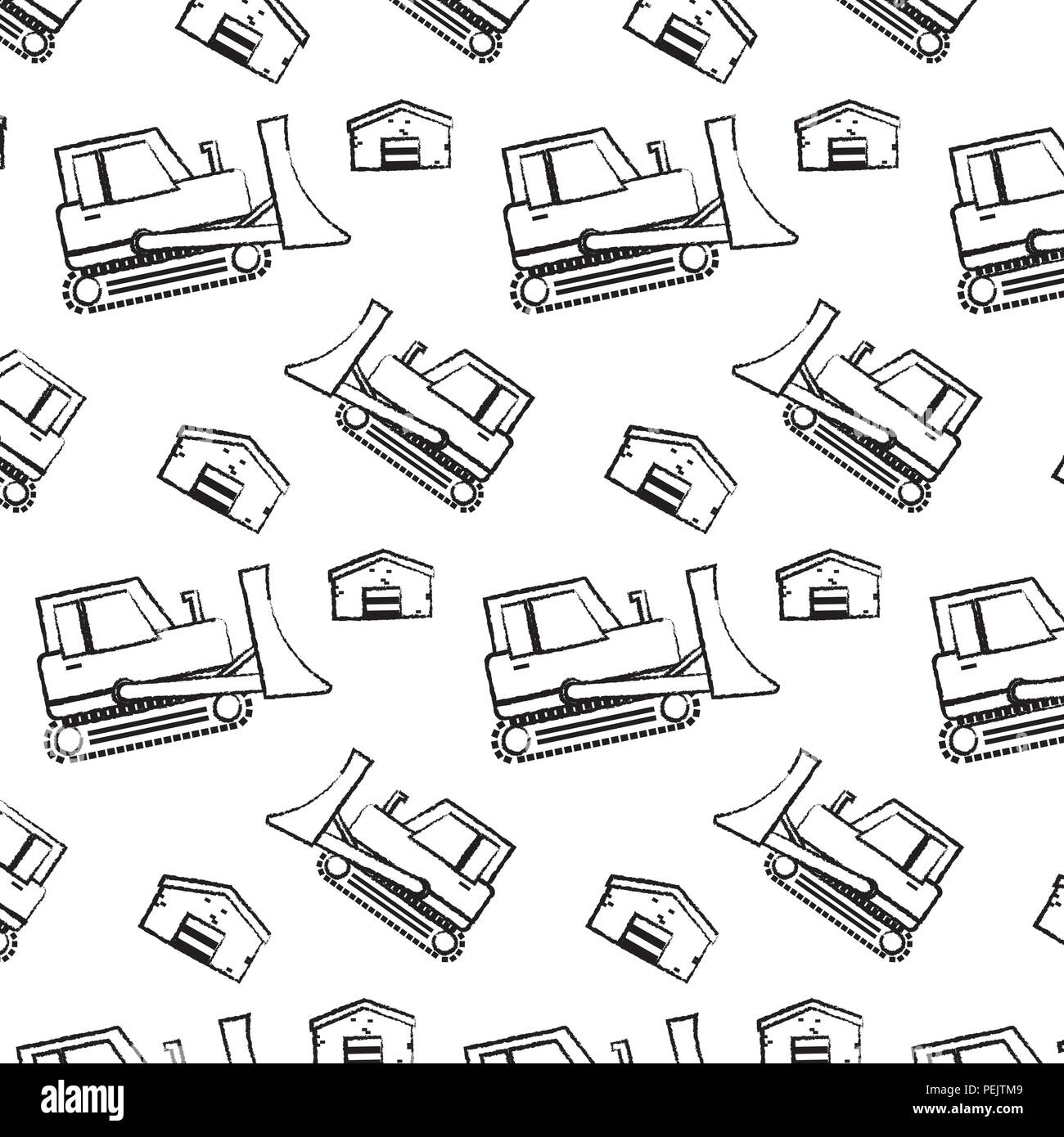 grunge bulldozer equipment service industry background Stock Vector ...