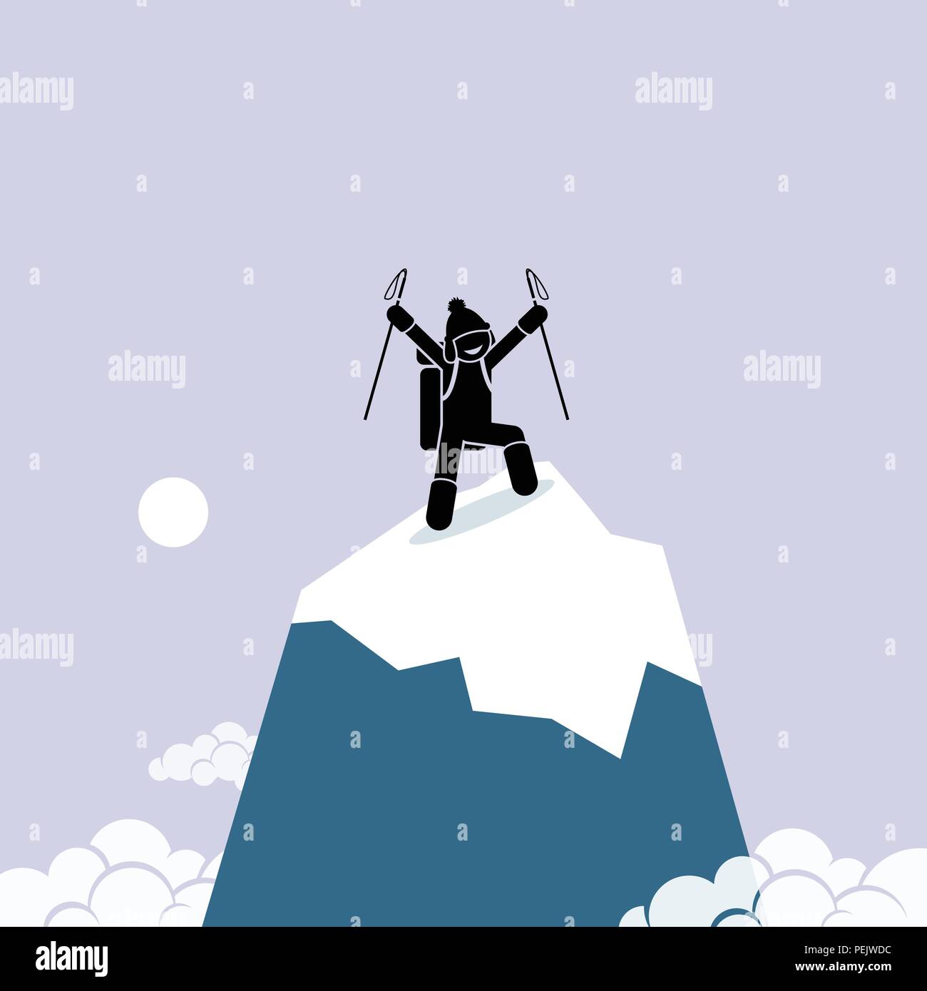 vector artwork depicts the concept of success self achievement and
