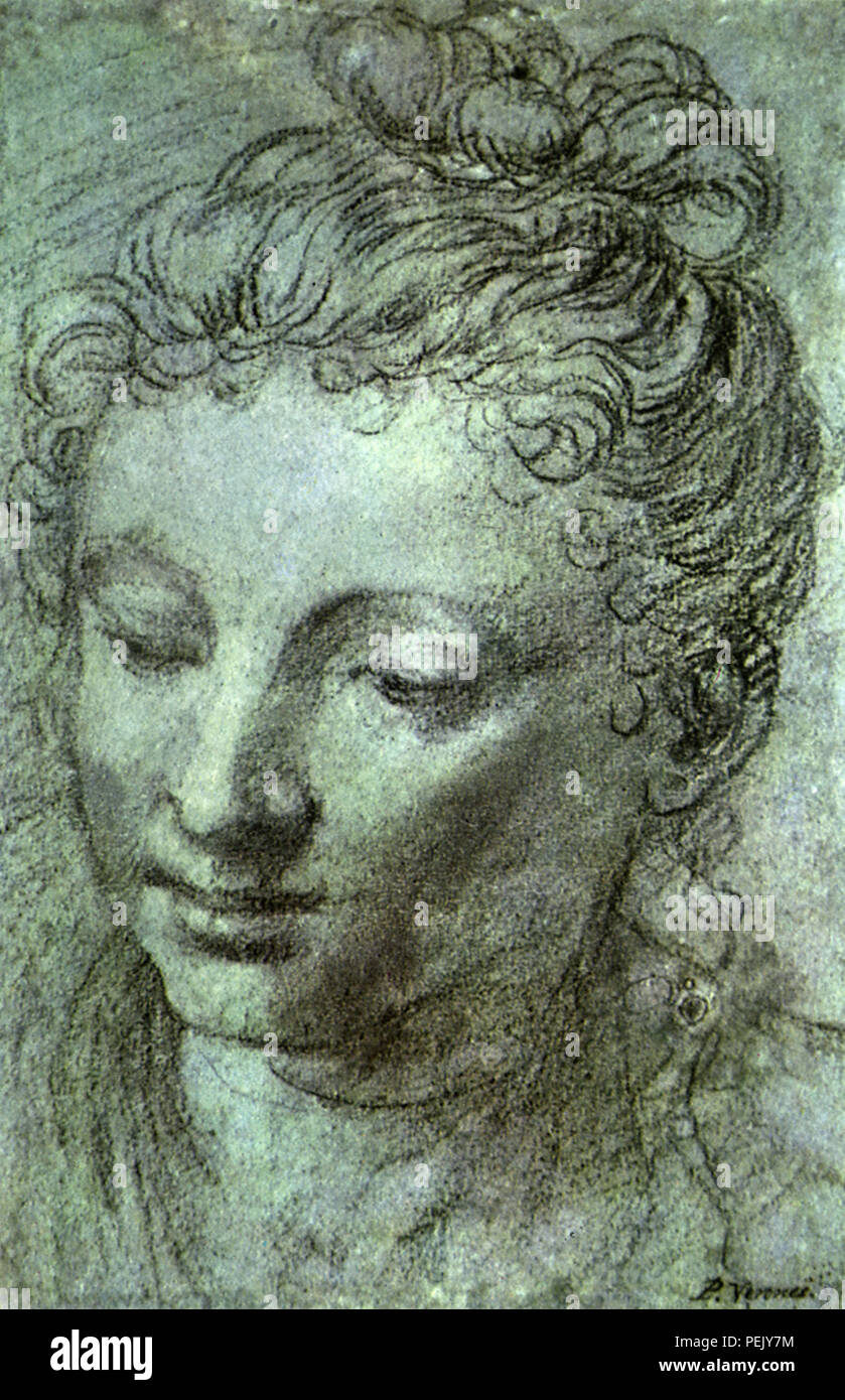 Portrait of Young Woman, Veronese, Caliari Paolo Stock Photo
