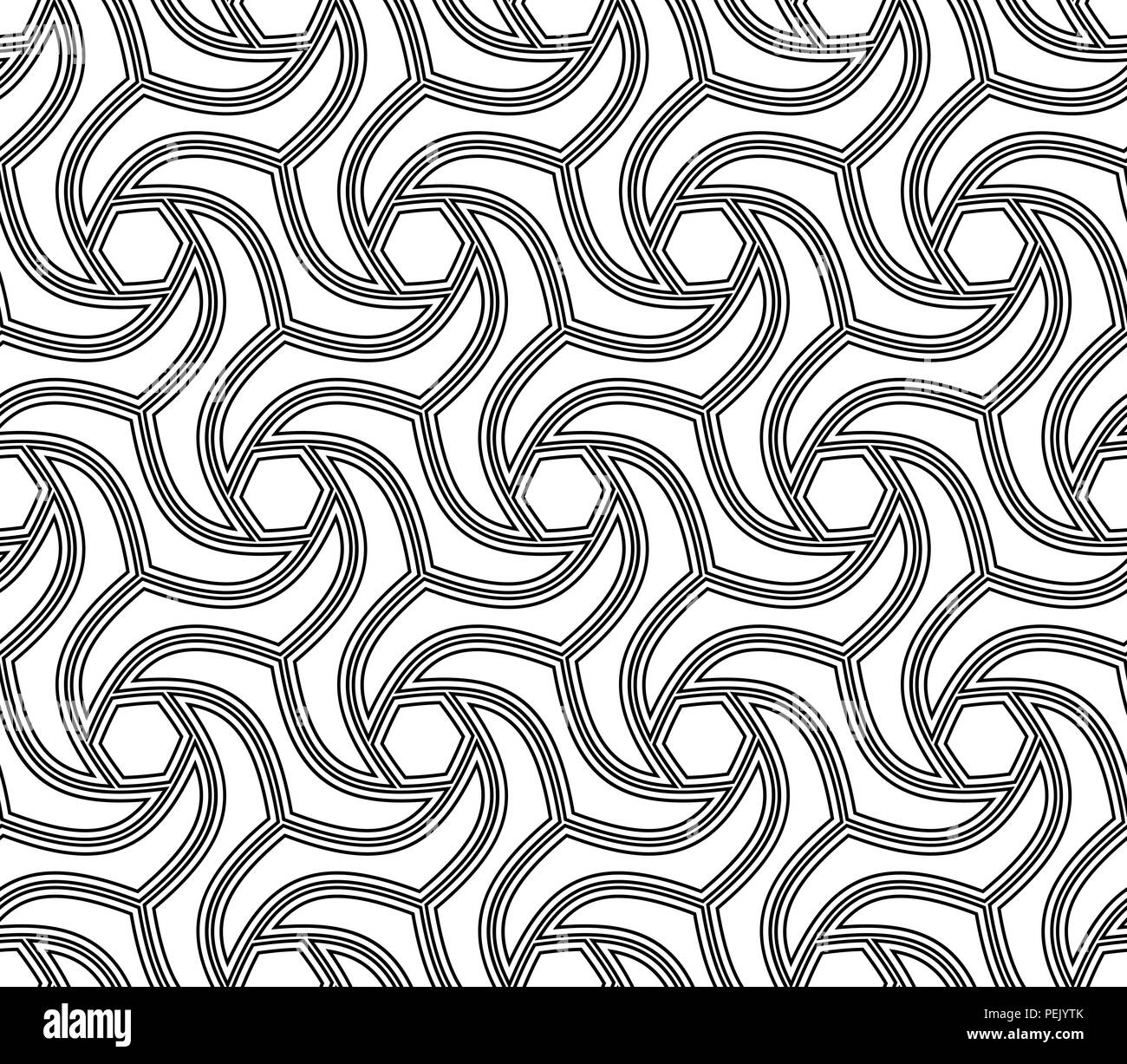 Seamless Geometric Vector Black and White Background Stock Vector Image ...