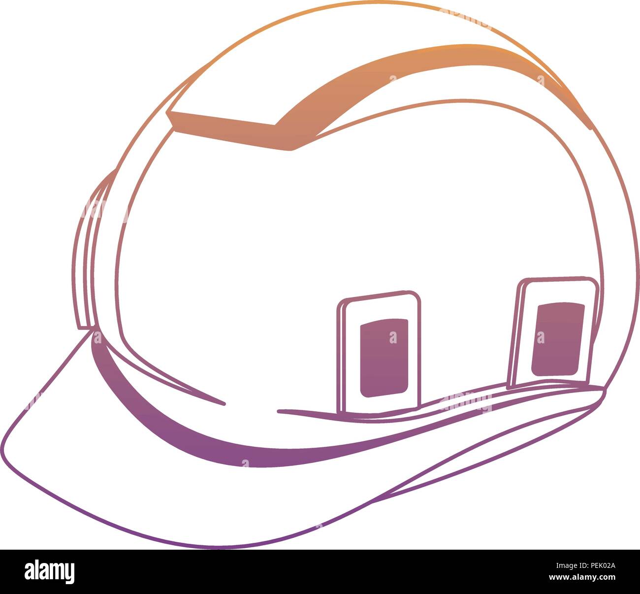 construction safety helmet over white background, vector illustration Stock Vector
