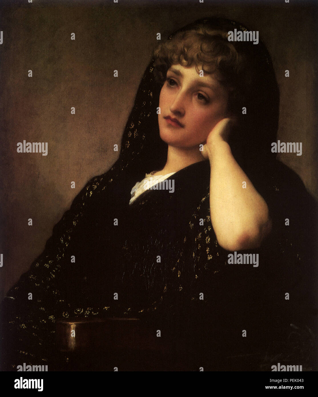 Woman in Mourning, Leighton, Frederic Stock Photo