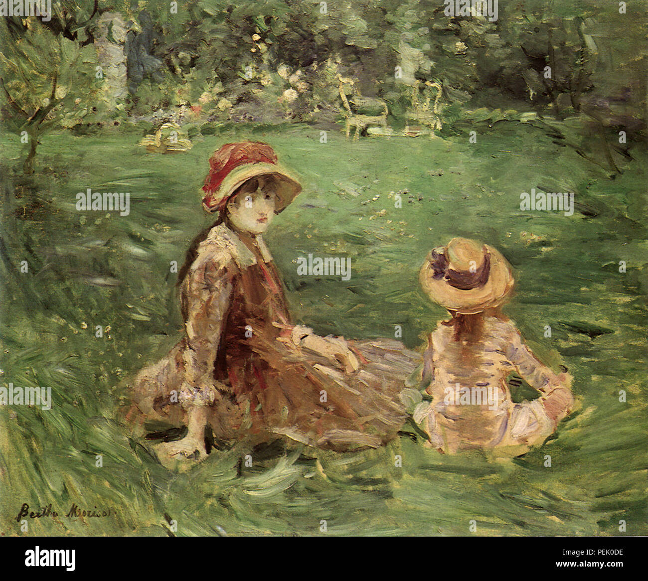 In the Garden at Maurecourt, Morisot, Berthe Stock Photo Alamy