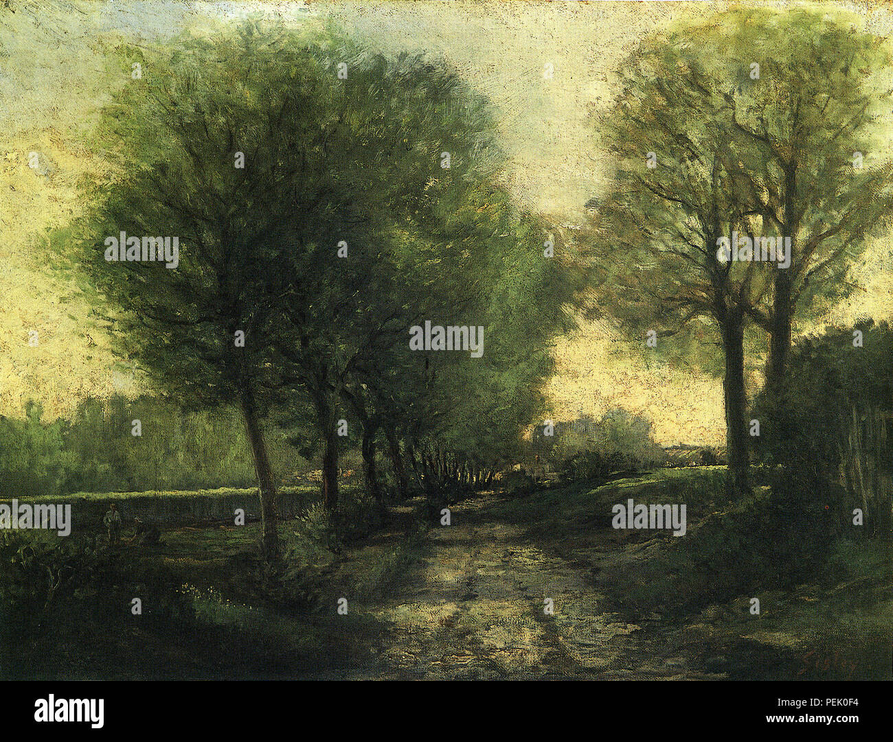 Avenue near a Small Town, Sisley, Alfred Stock Photo