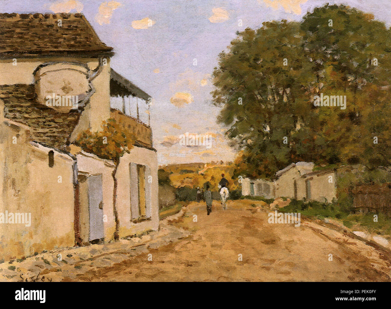 Rue de la Princesse, Louveciennes, France, Sisley, Alfred Stock Photo