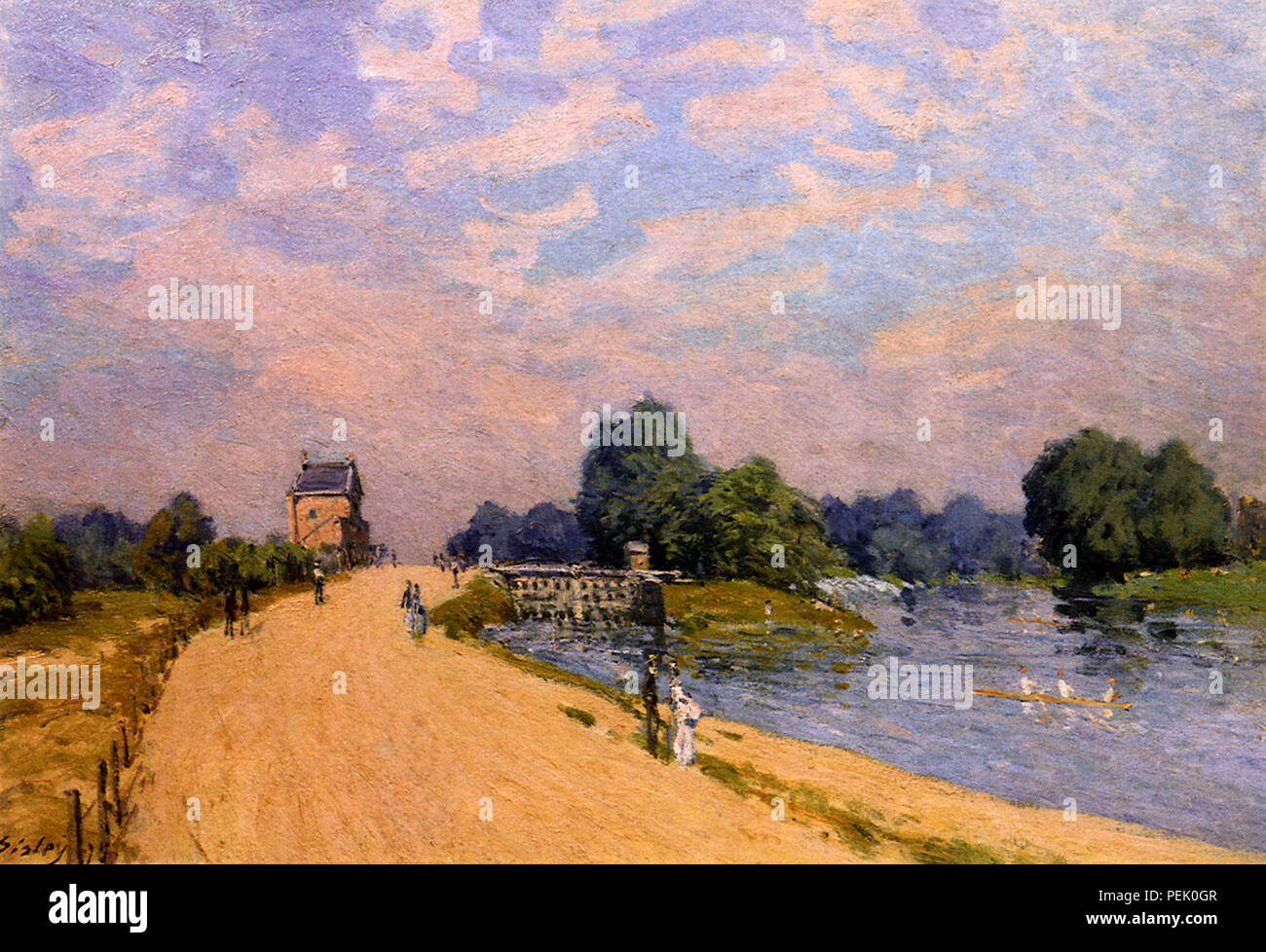 Road from Hampton Court to Molesey, Sisley, Alfred Stock Photo