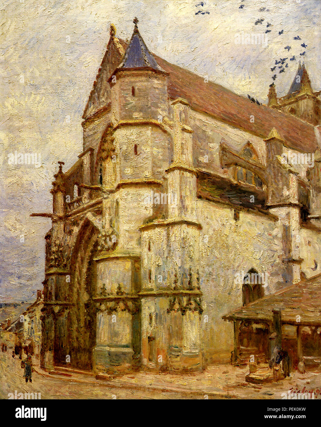 The Church at Moret: Afternoon, Sisley, Alfred Stock Photo