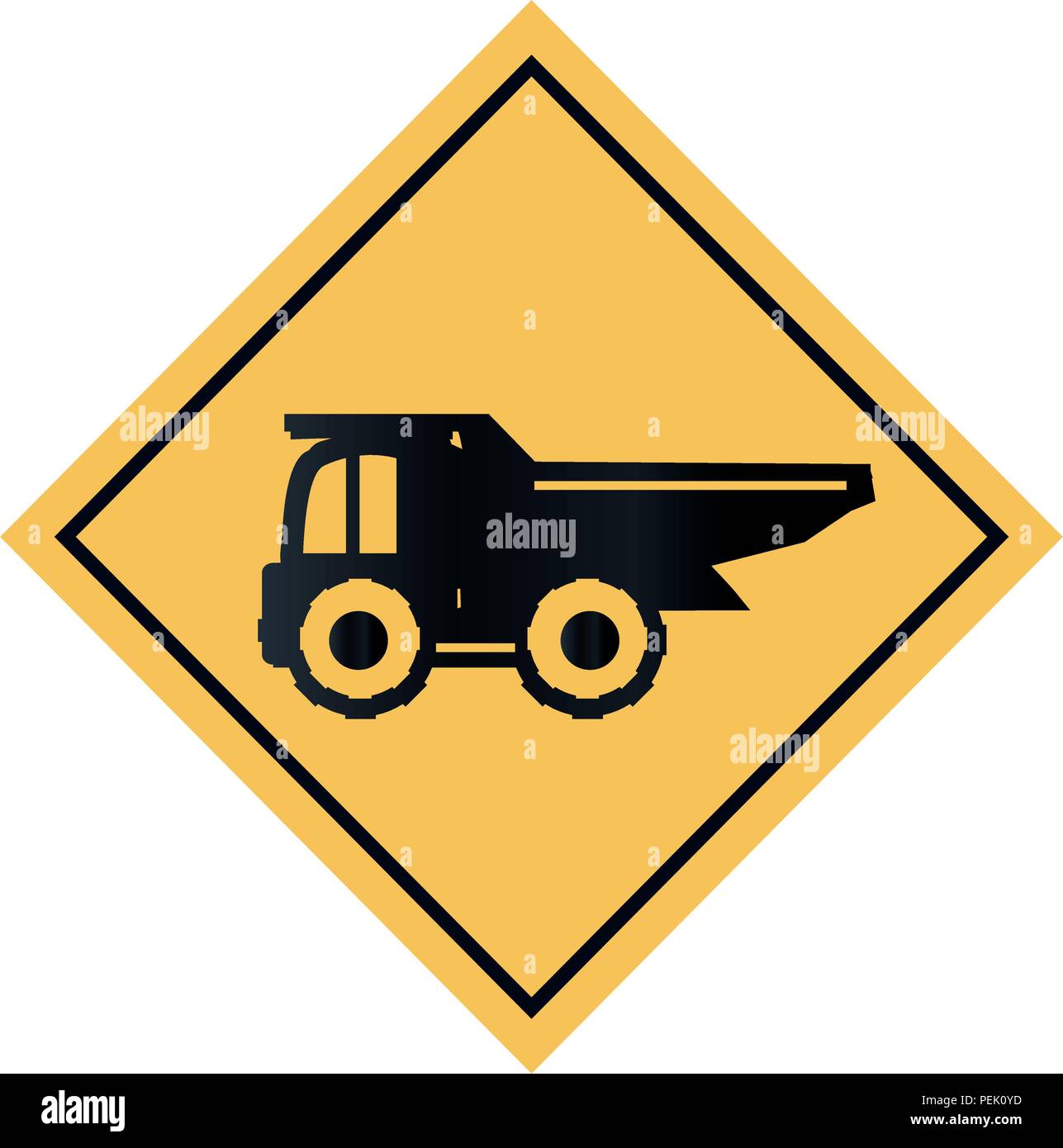 Caution Sign For Truck Stock Photos & Caution Sign For Truck Stock