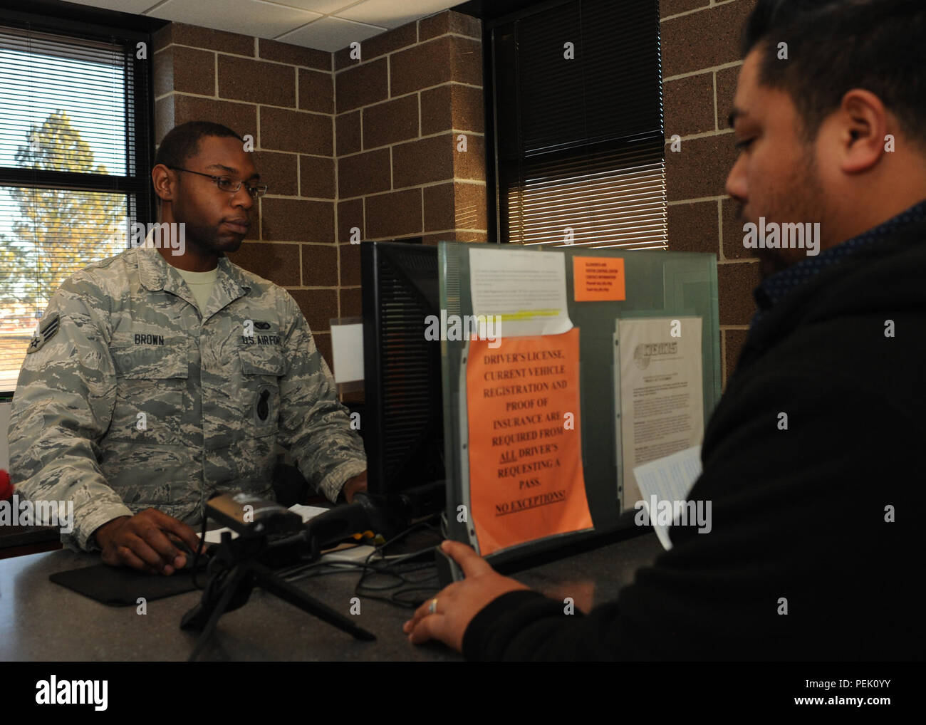 Senior Airman Richard Brown, 28th Security Forces Squadron visitor
