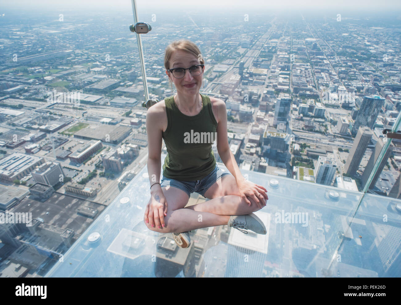 Willis Tower Skydeck Box Chicago Stock Photo Alamy