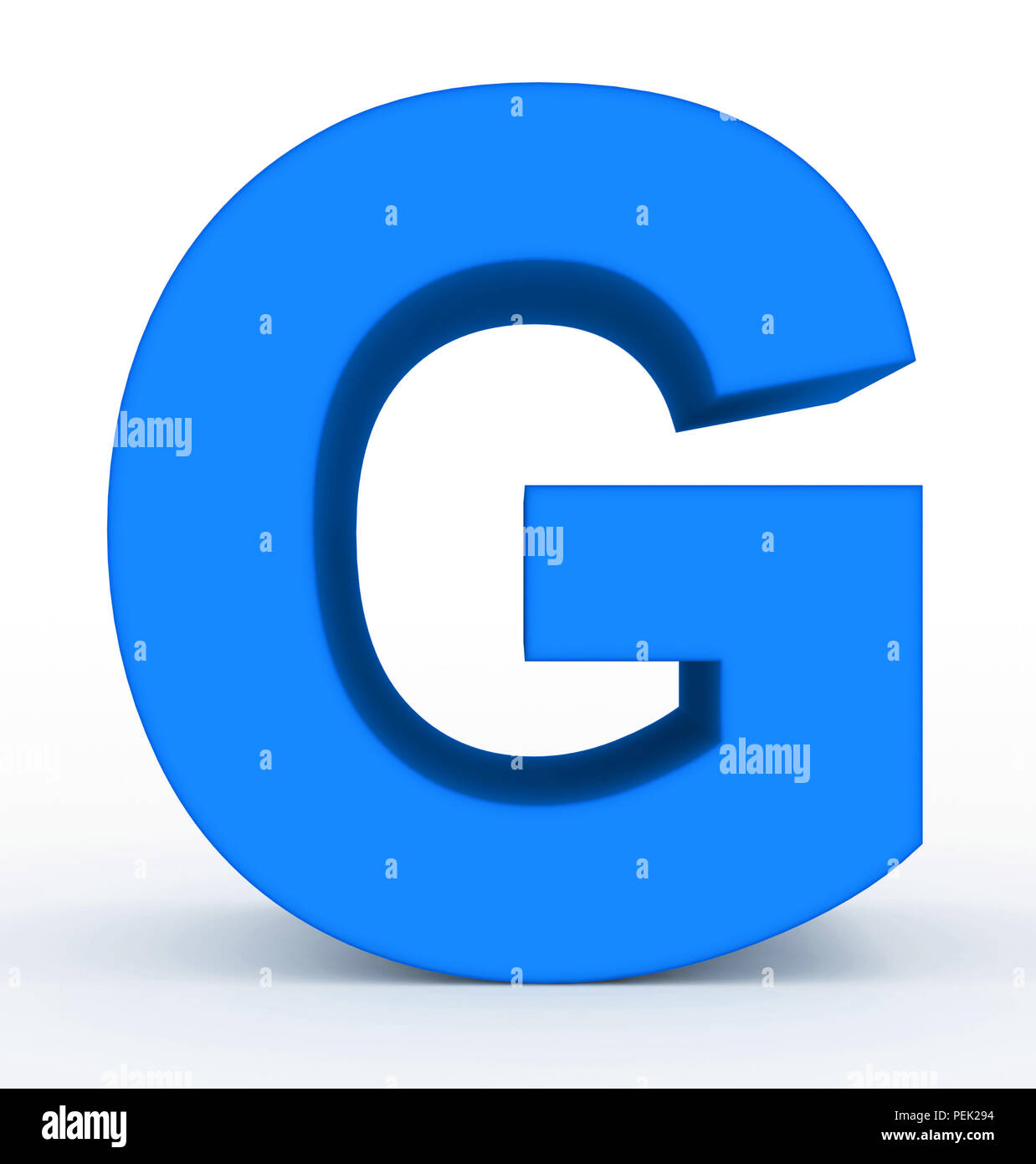 letter G 3d clean blue isolated on white - 3d rendering Stock Photo - Alamy