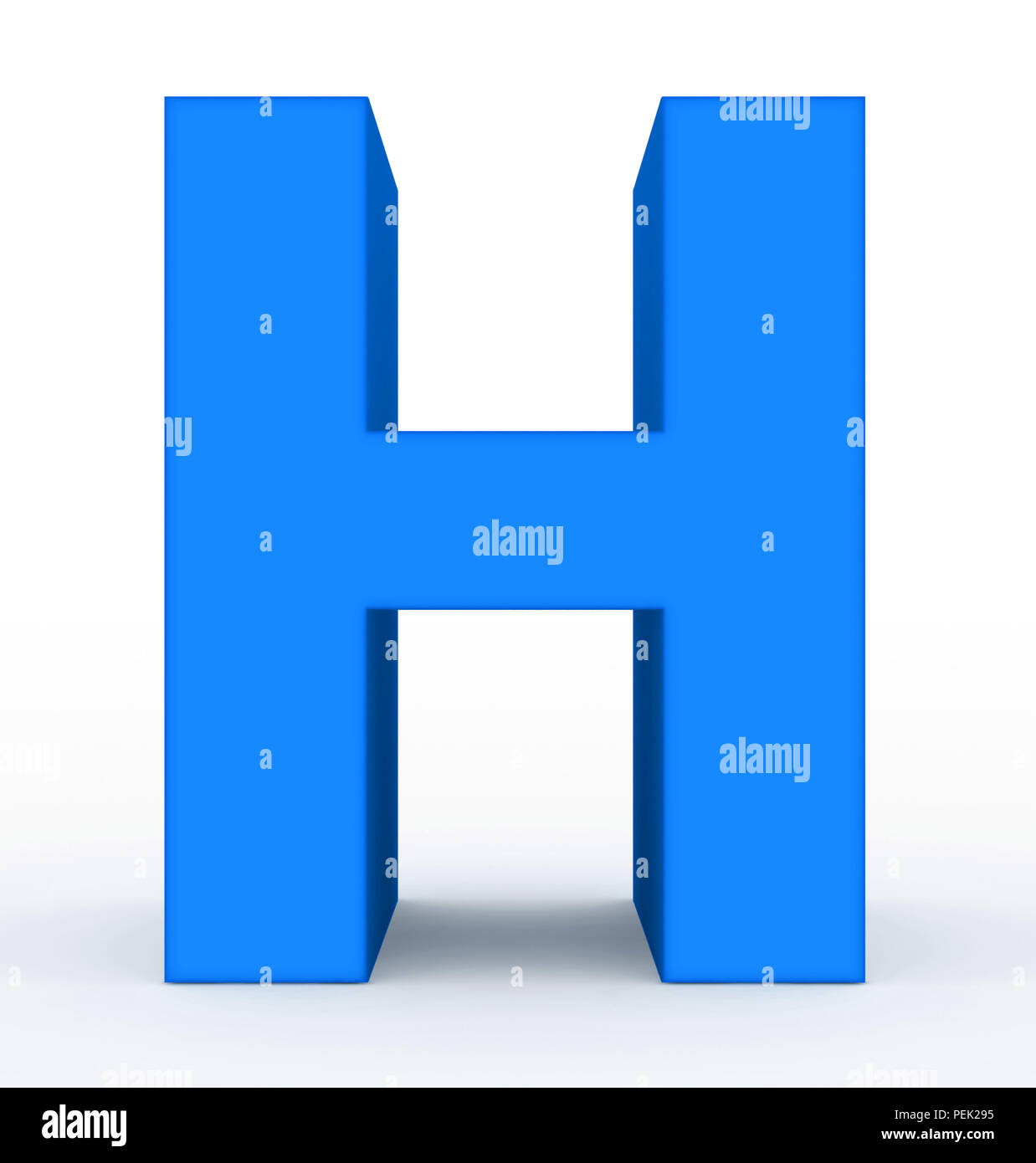 letter H 3d clean blue isolated on white - 3d rendering Stock Photo - Alamy