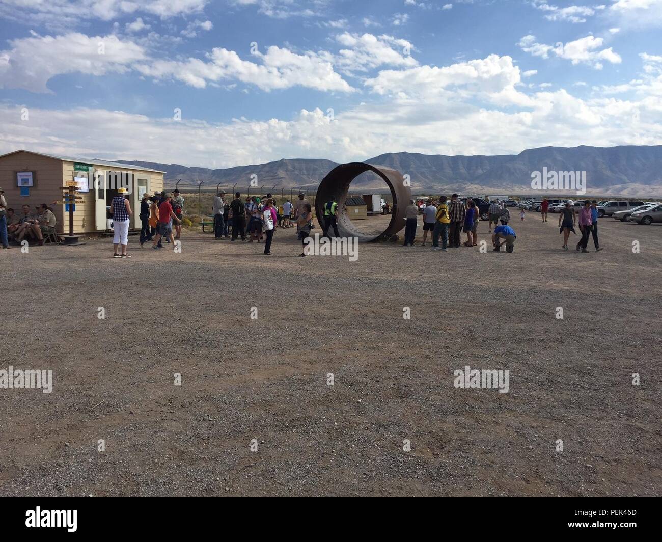 Visitors attend the semiannual Trinity Test Site Open House, location