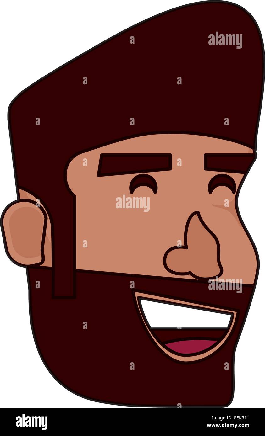 cartoon man with beard over white background, vector illustration Stock ...