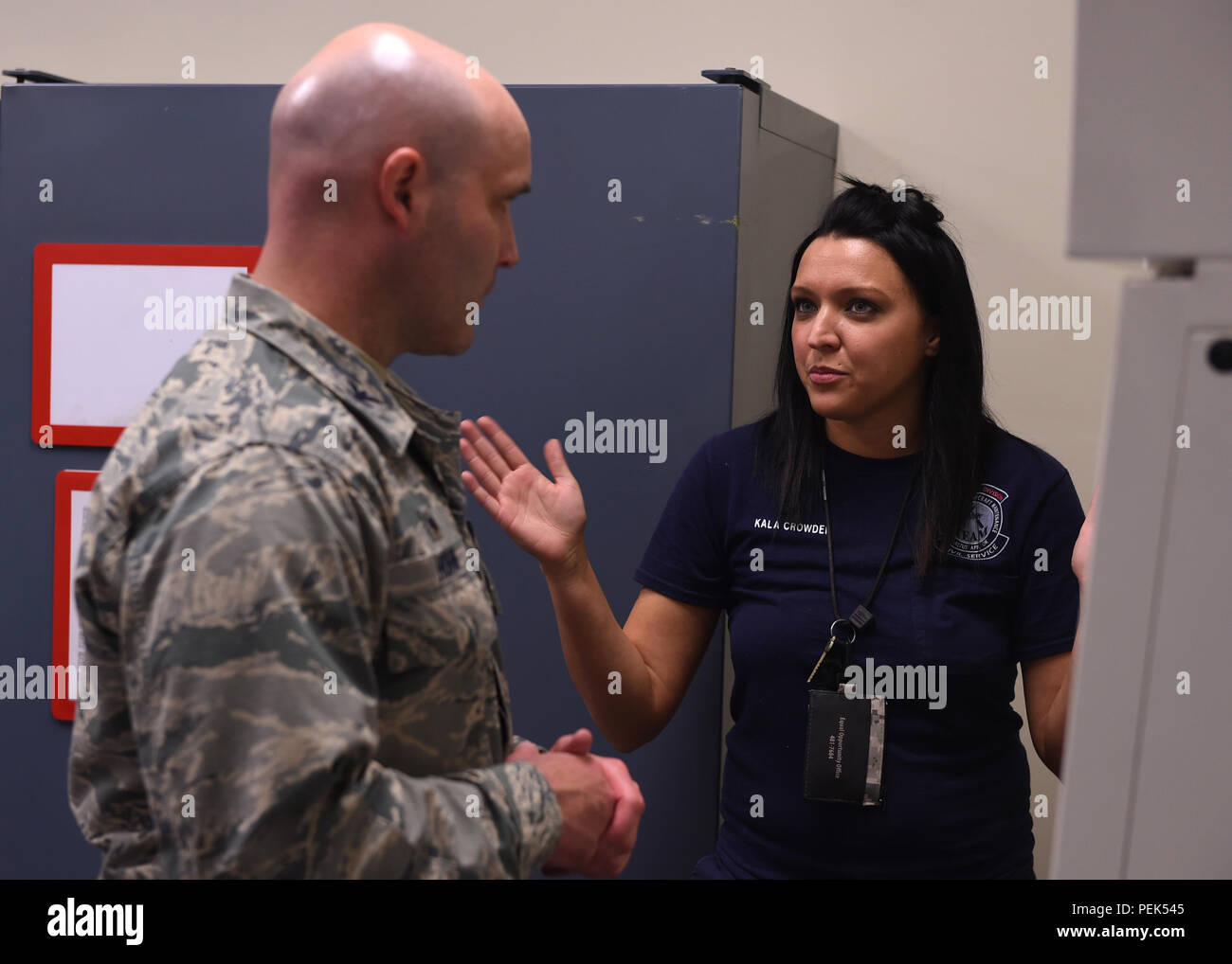 U.S. Air Force Col. Todd Hohn, 97th Air Mobility Wing commander, and
