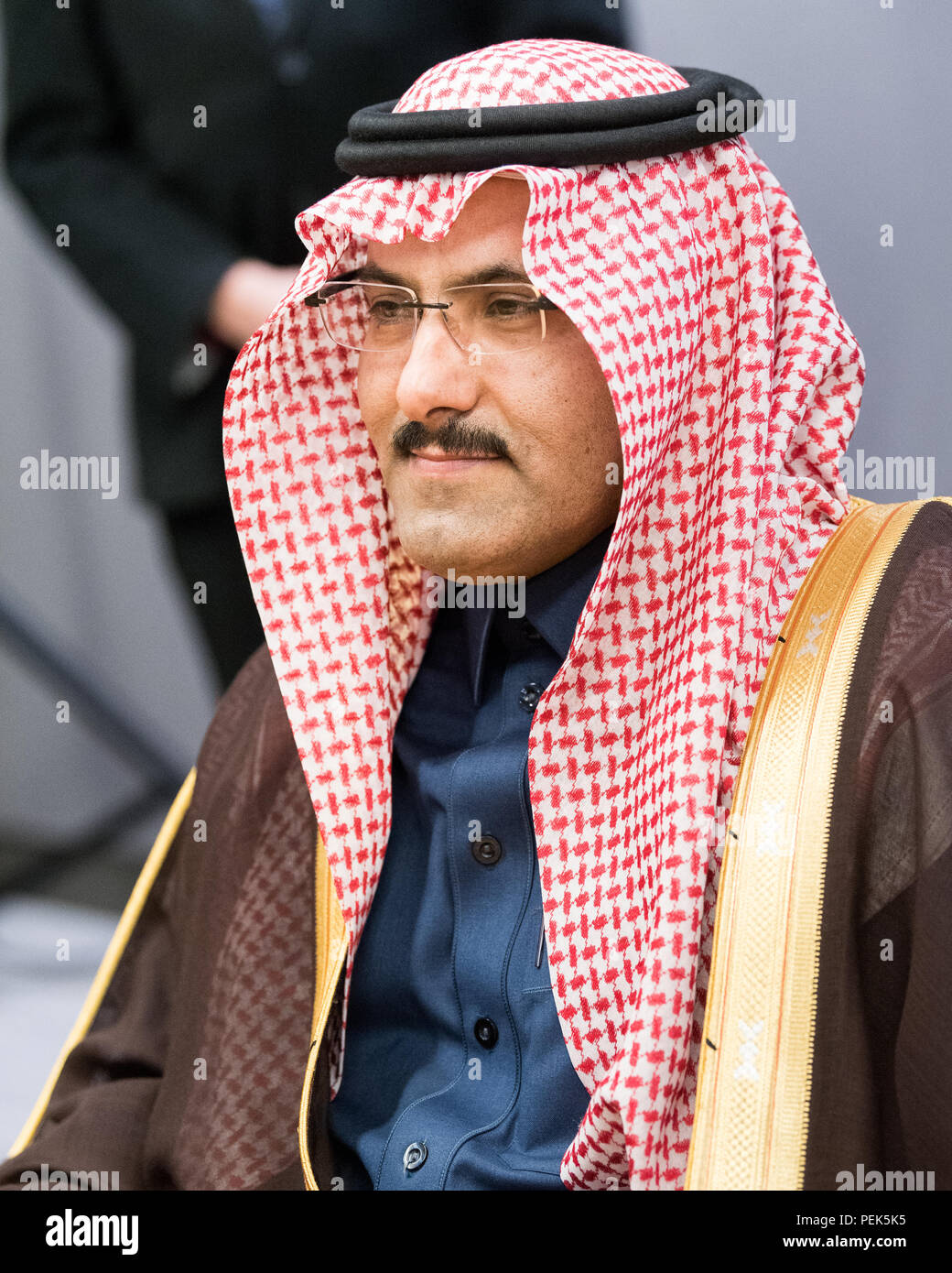 Saudi Arabia’s ambassador to Yemen, Mohamed al-Jaber, at the signing of