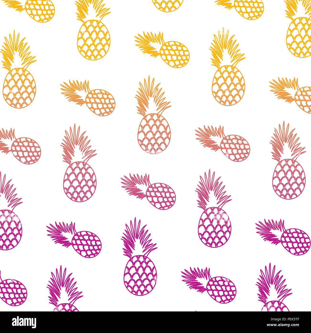 degraded line exotic pineapple tropical fruit background Stock Vector ...
