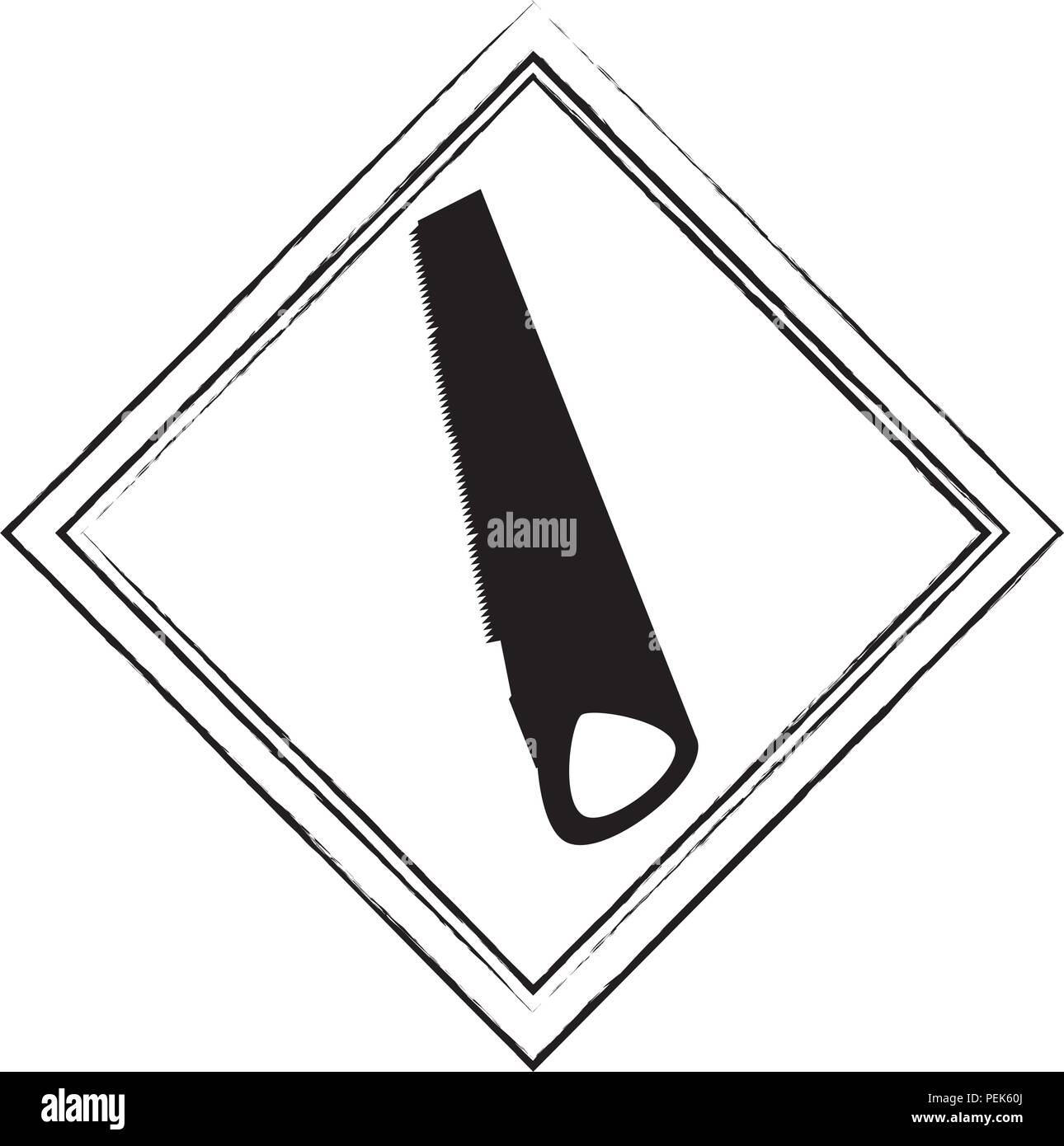 construction sign with saw icon over white background, vector ...