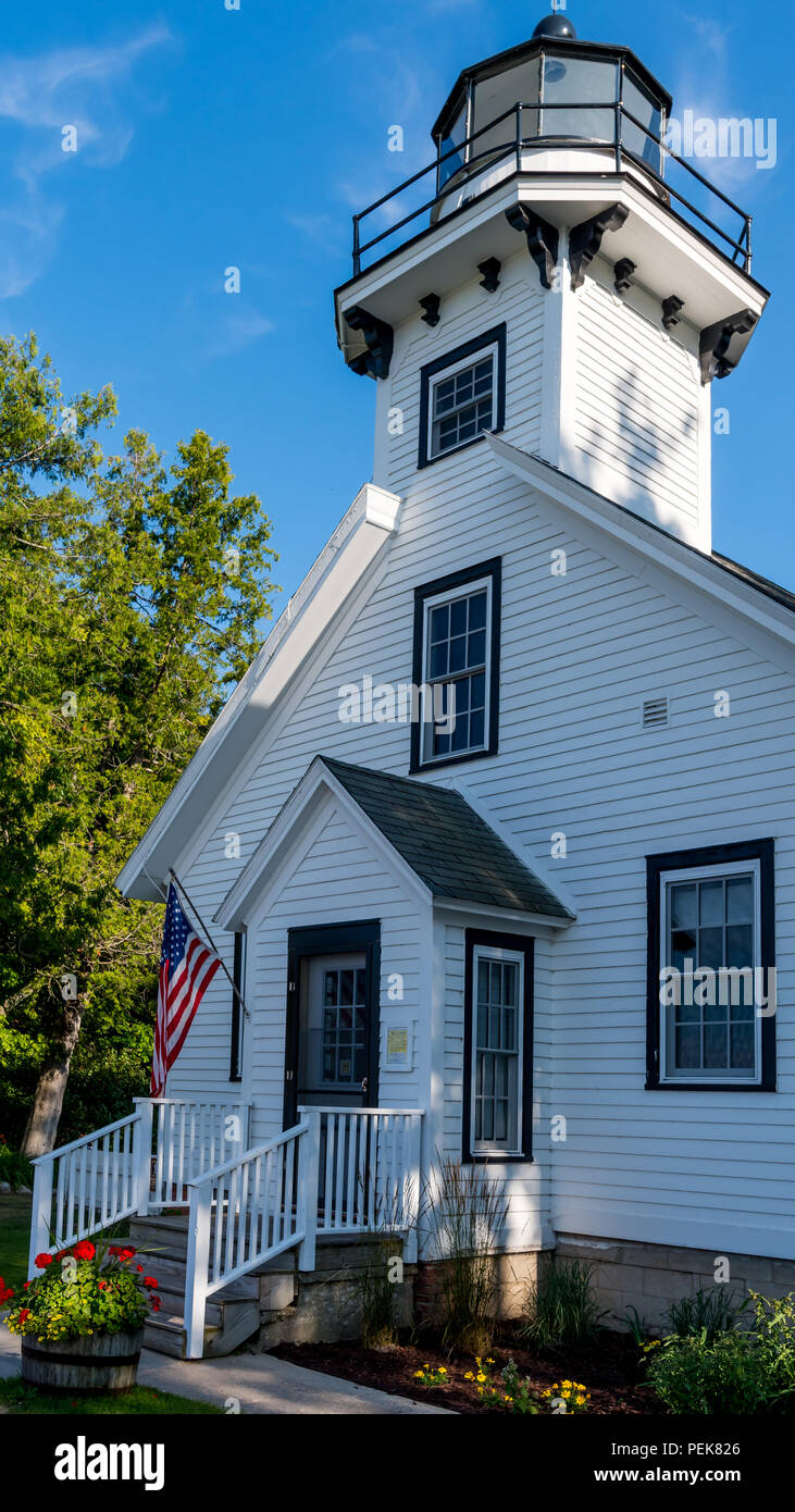 Old Mission Point Lighthouse near Traverse City, MI, USA Stock Photo