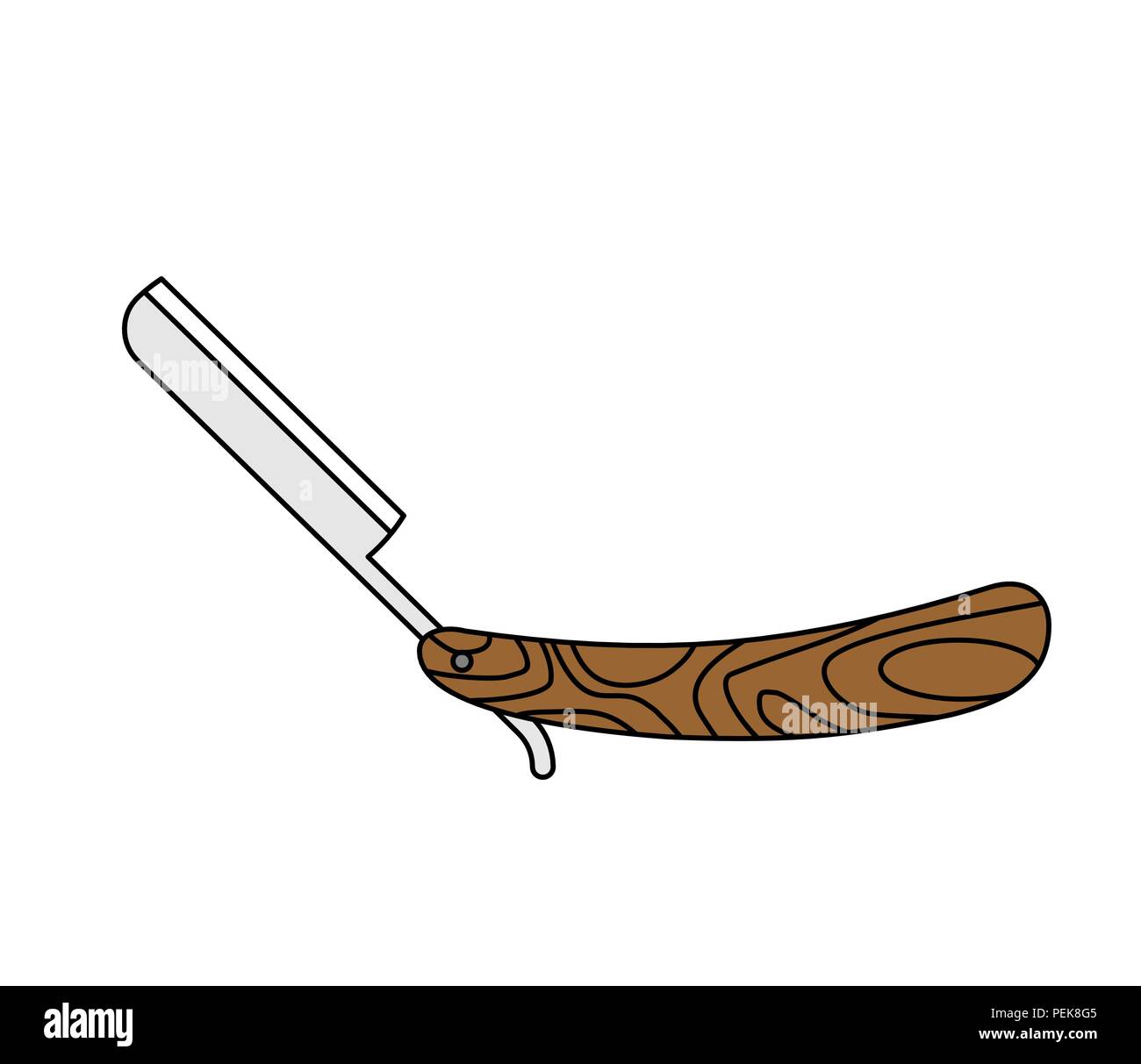 Straight razor isolated. Accessory for shaving your beard